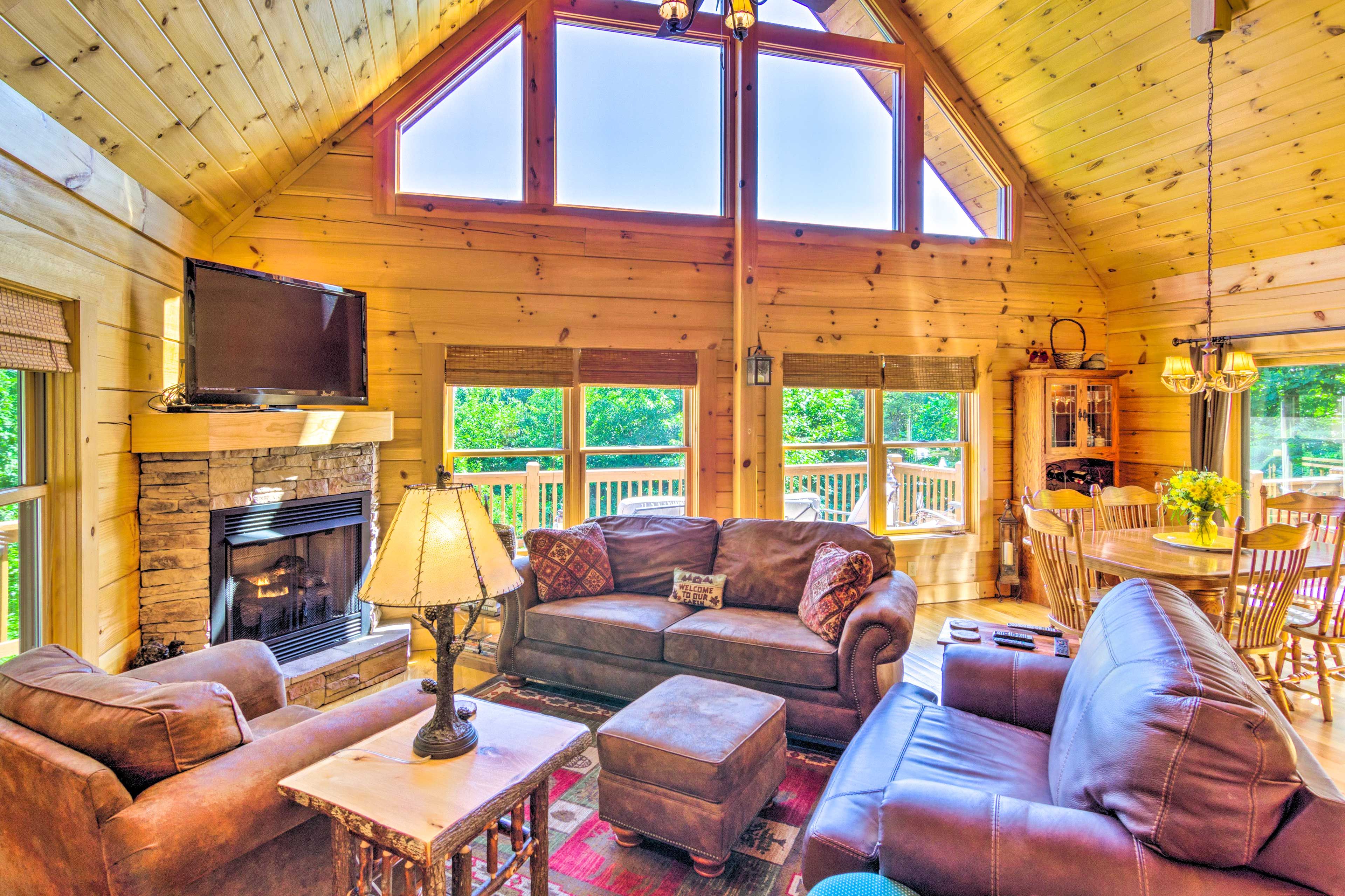 Living Room | 1st Floor | Fireplace | Central Air Conditioning