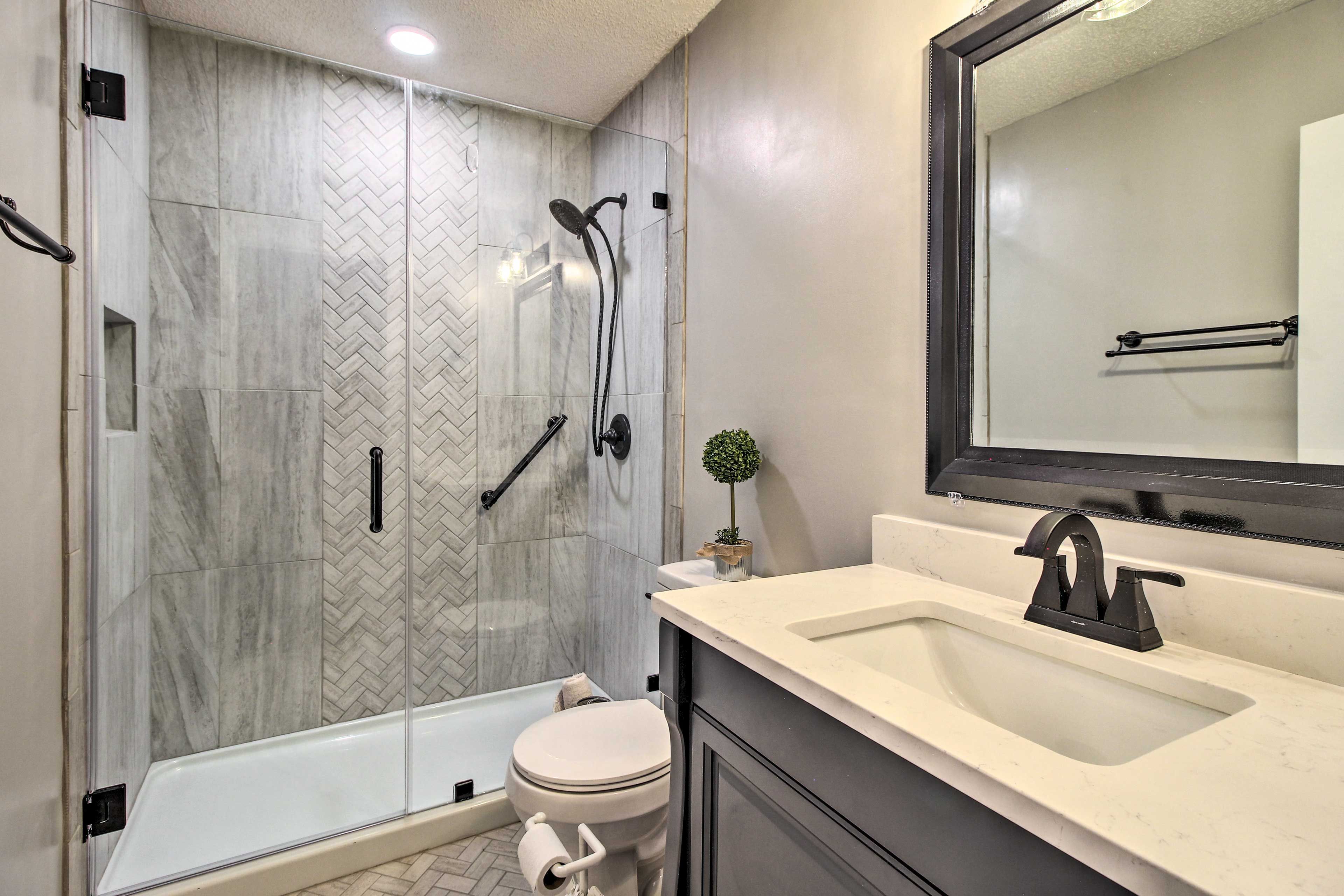 En-Suite Bathroom | Glass Shower Enclosure | Safety Rail