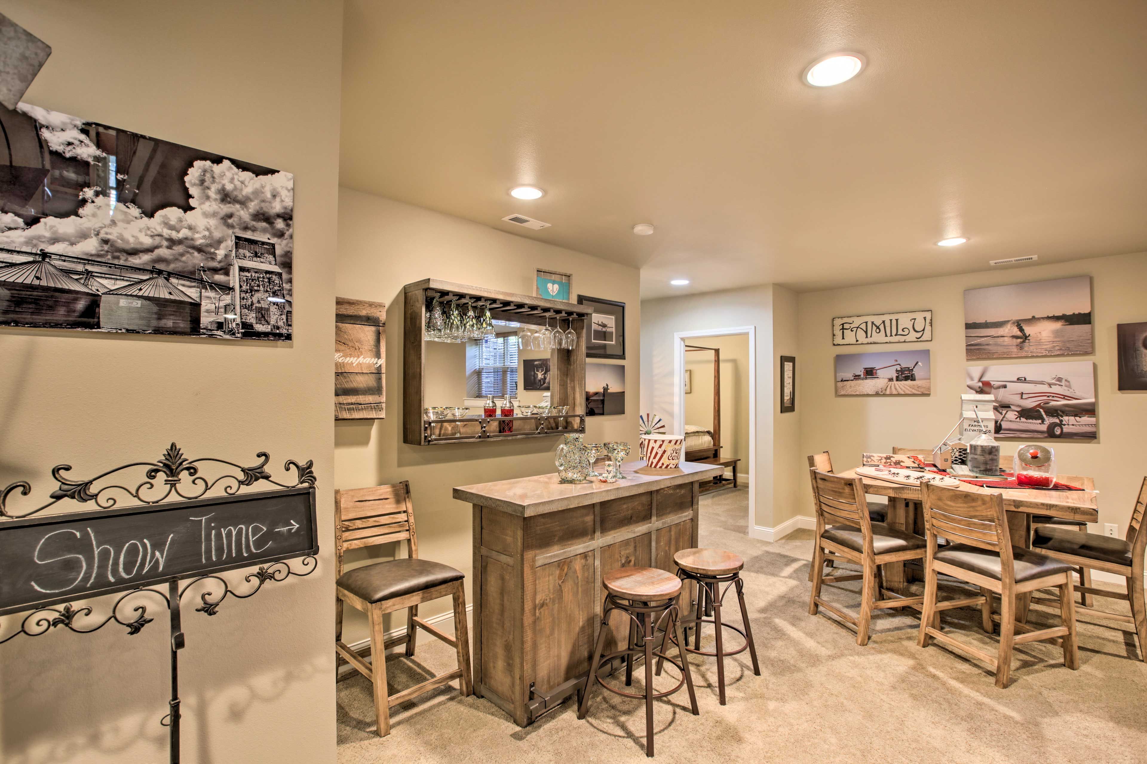 Theater Room | Lower Level | Board Games | Screen Projector & Surround Sound