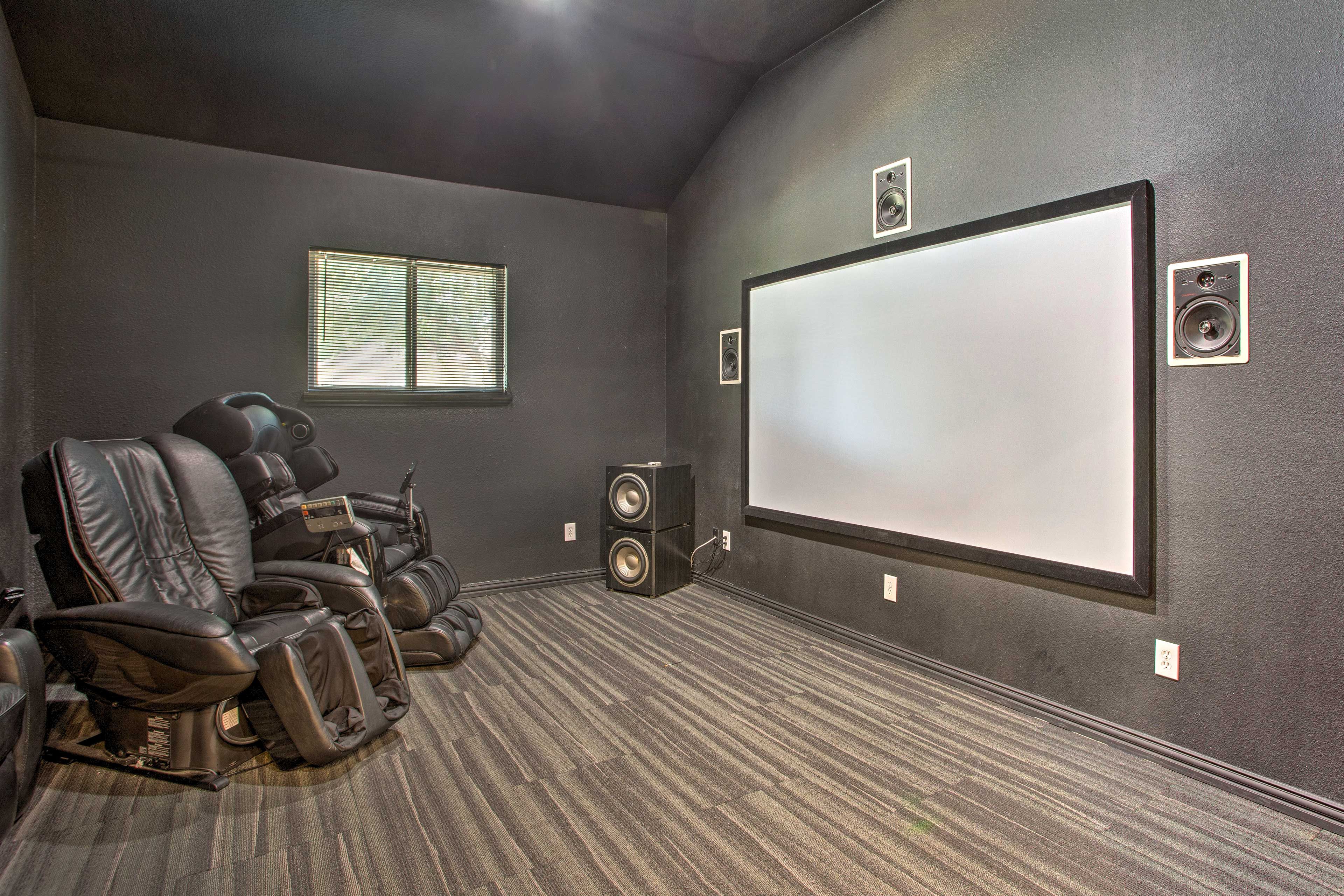 Media Room | Massage Chairs | Projector | Surround Sound