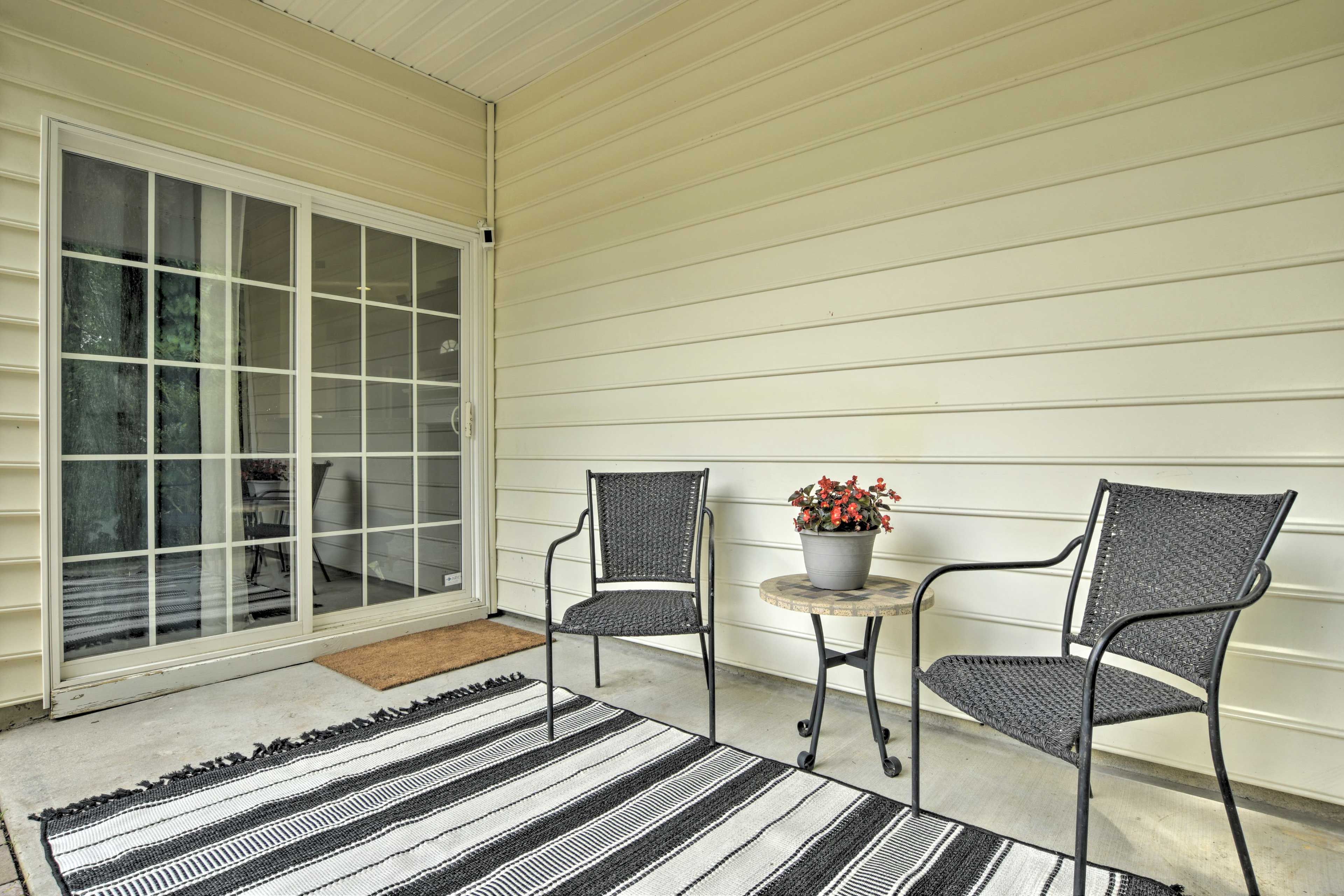 Patio | 3 Exterior Security Cameras (Facing Out) | Charcoal Grill