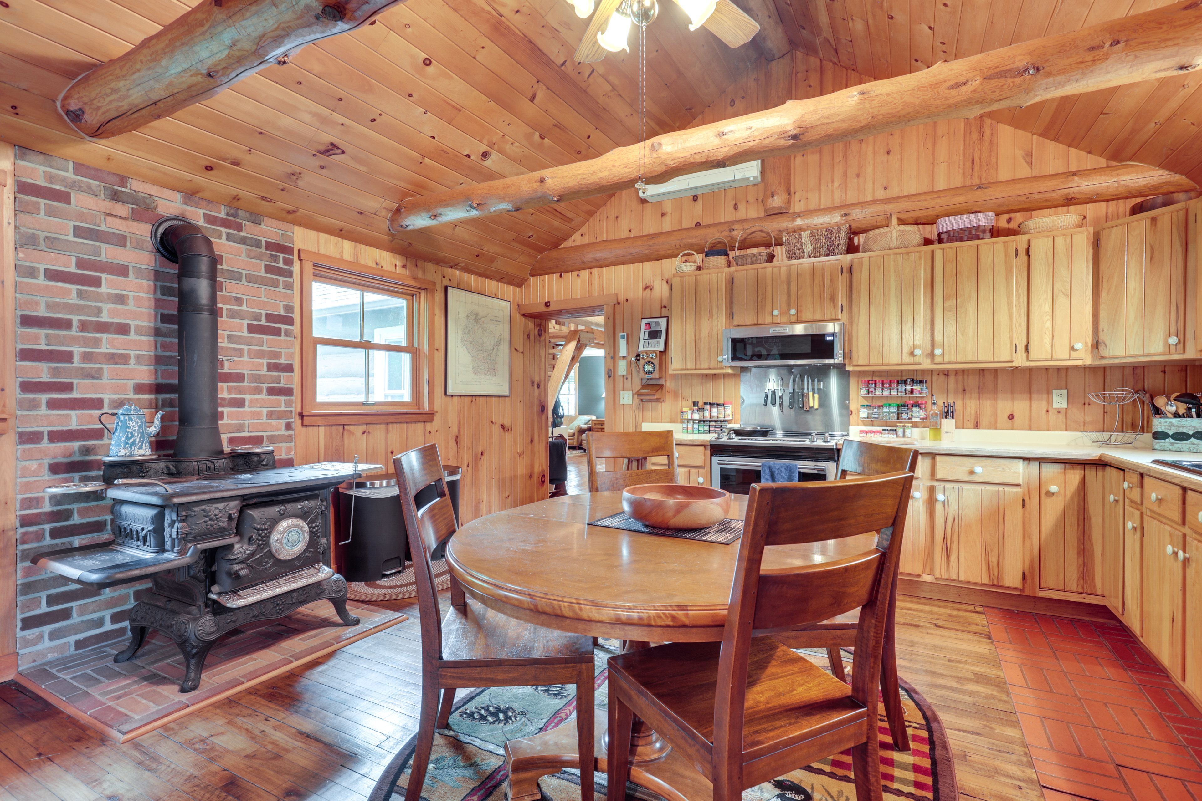 Kitchen & Dining Area | Wood-Burning Stove