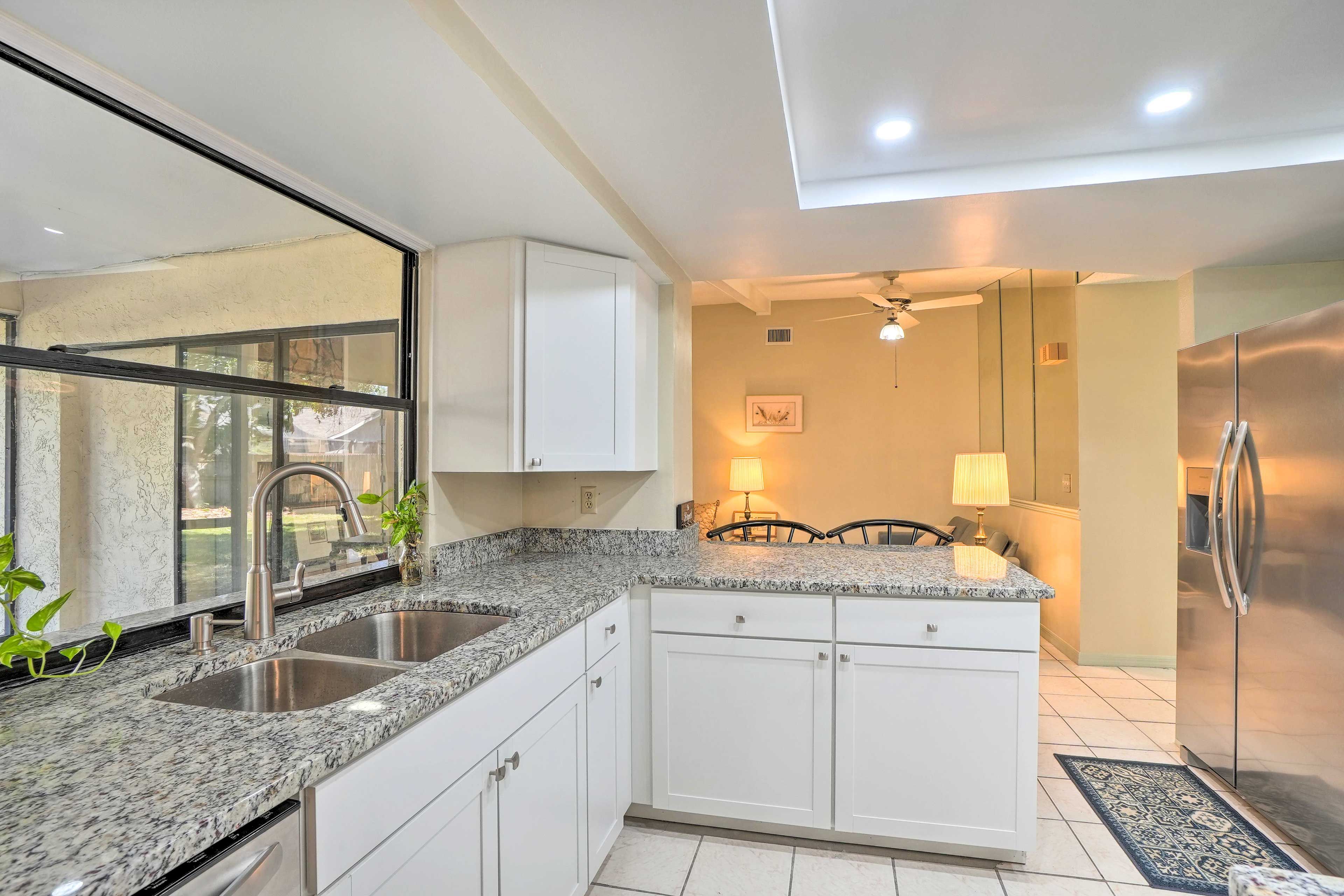 Kitchen | Central A/C | Pet Friendly w/ Fee