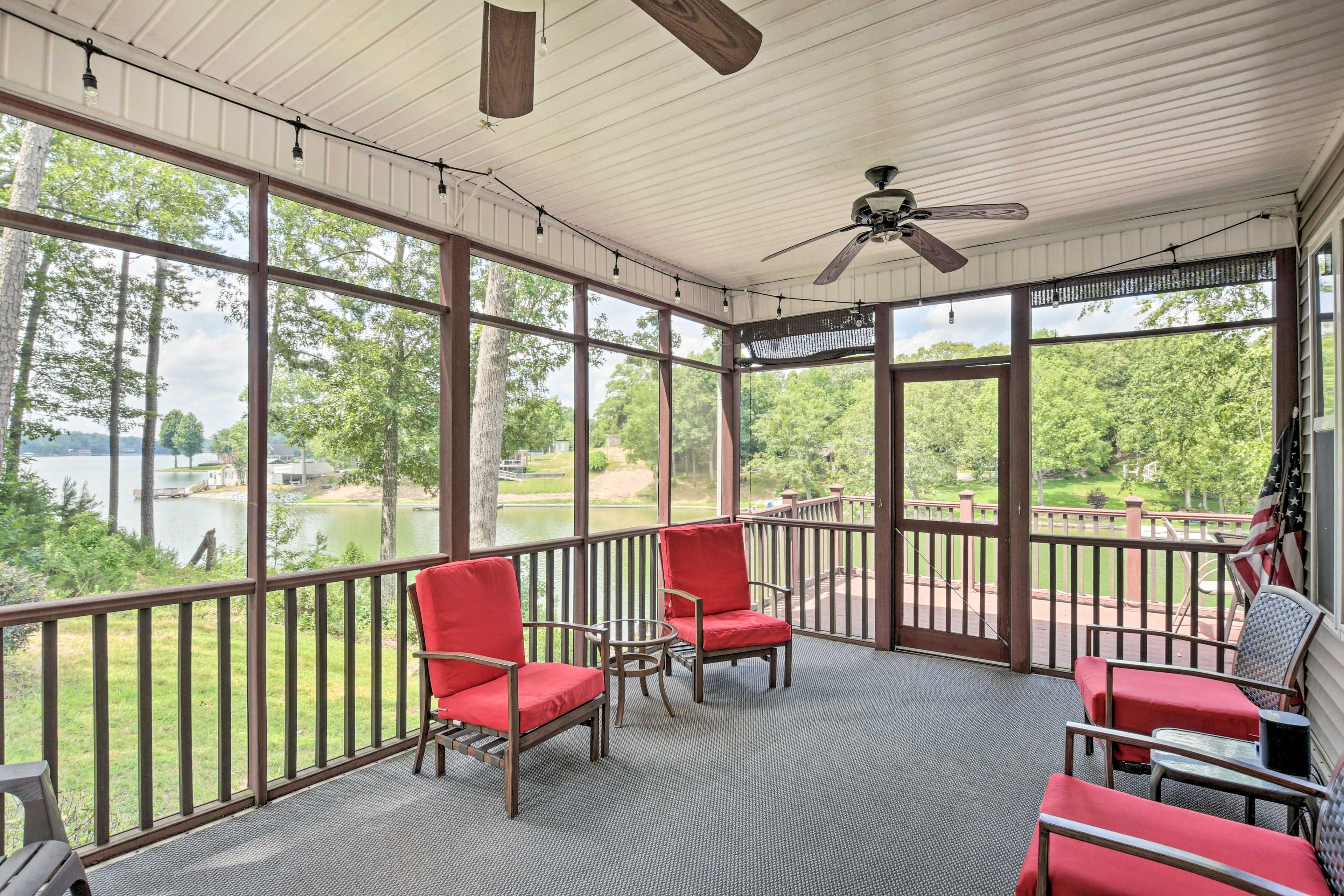 Screened Porch | Lake View | Private Boat Dock w/ Direct Lake Access