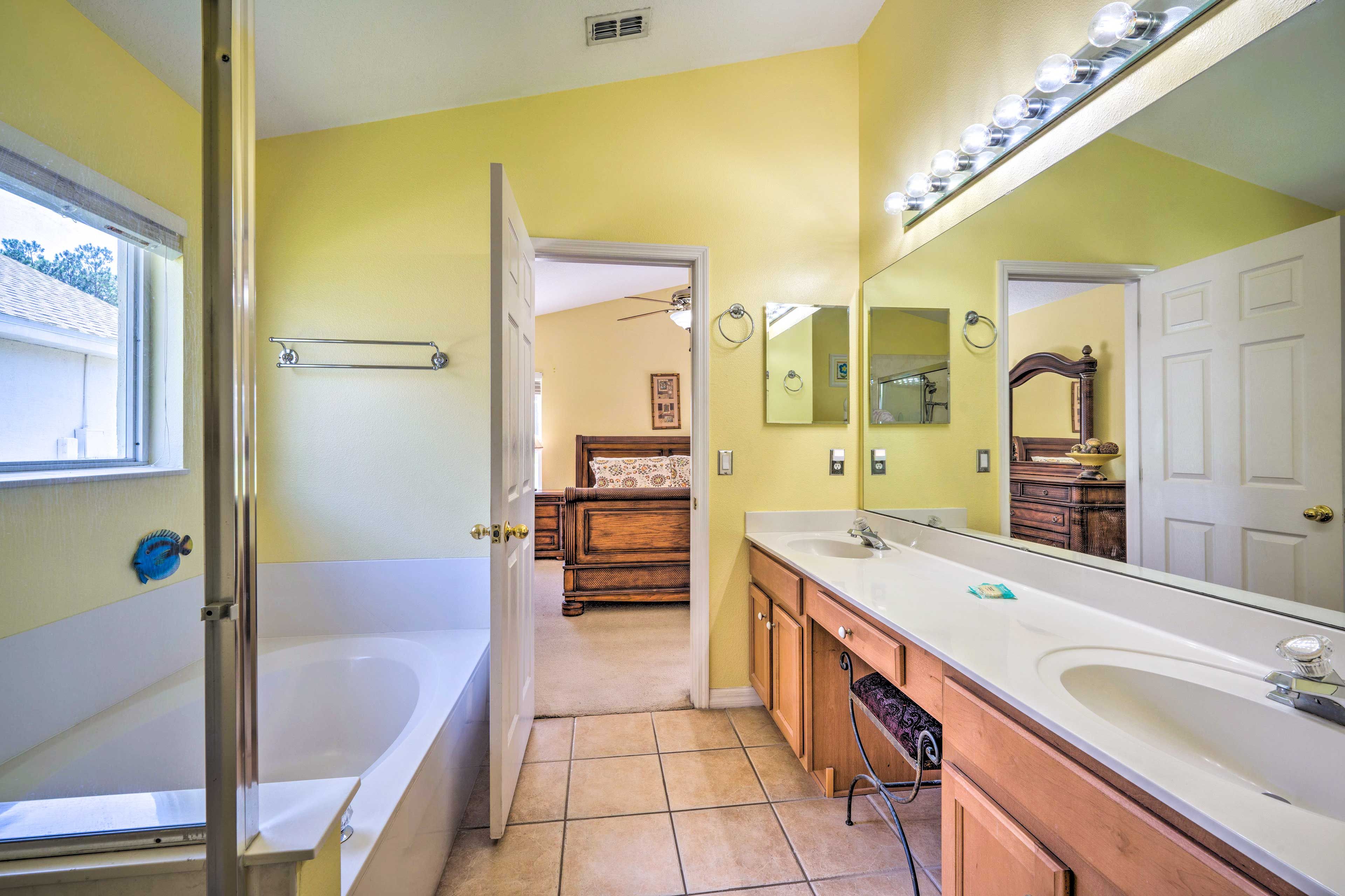 Bathroom | Garden Tub | Walk-In Shower | Double Vanity
