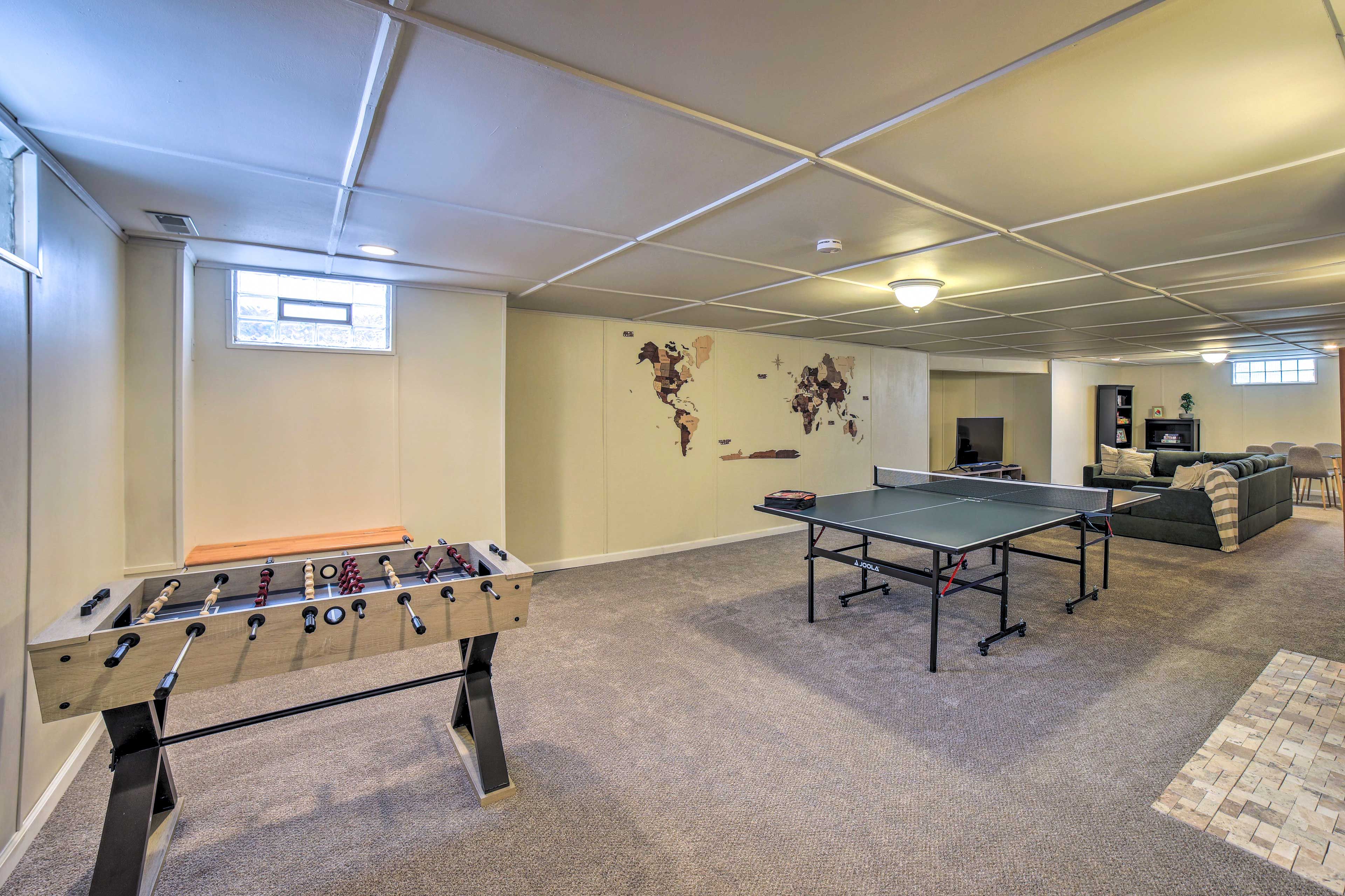 Basement | Foosball Table | Ping Pong Table | Smart TV