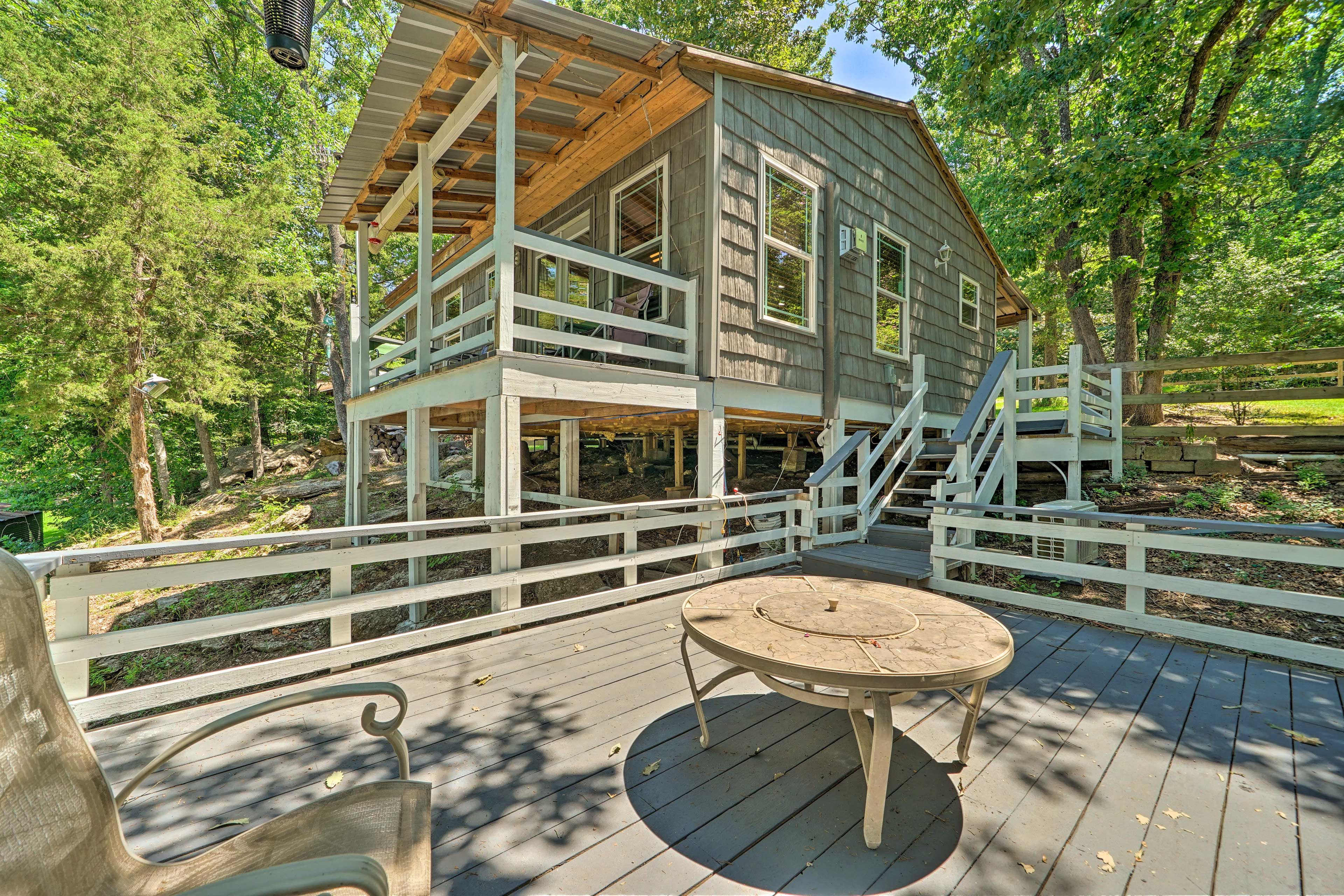 Lower Deck | Table & Chairs | Charcoal Grill & Smoker | Lakeview