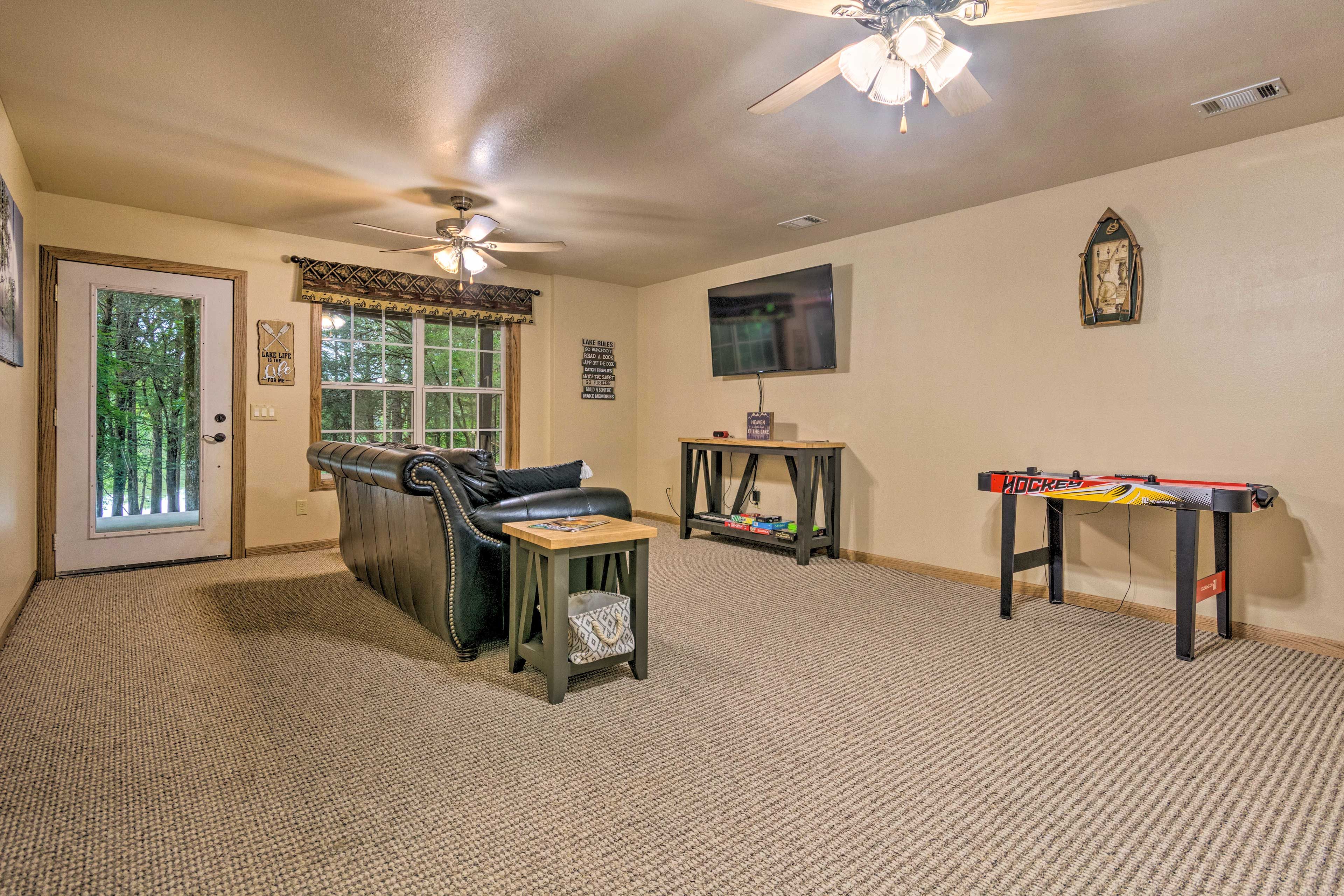 Game Room | Lower Level | Sleeper Sofa | Air Hockey Table
