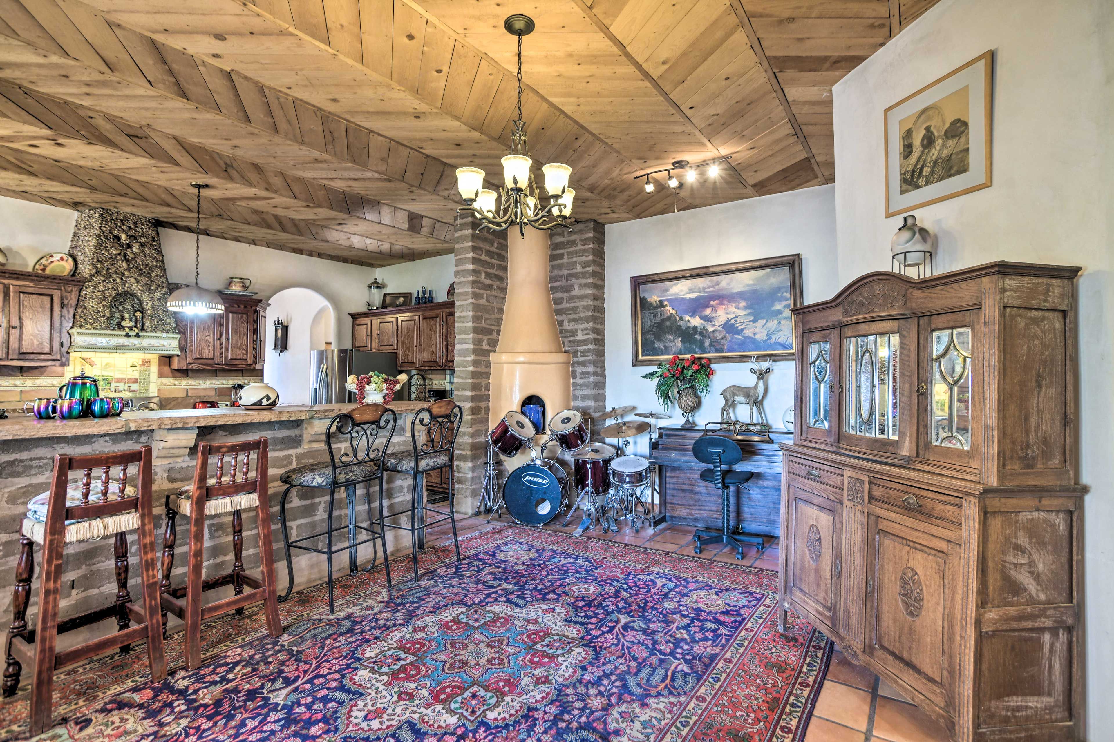 Living Area | Piano | Drum Set | Central Heat & A/C