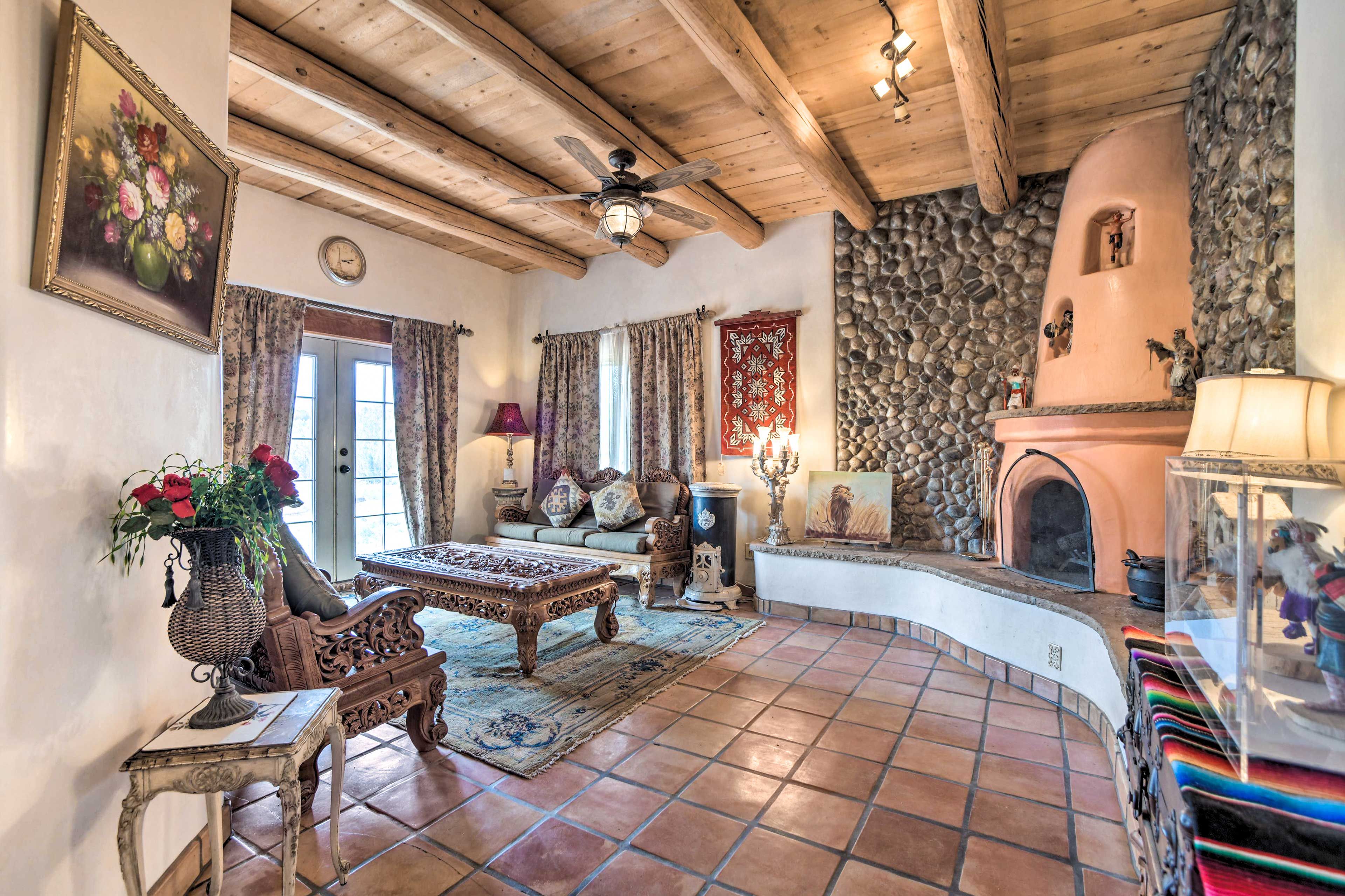 Sitting Room | Wood-Burning Fireplace | Free WiFi