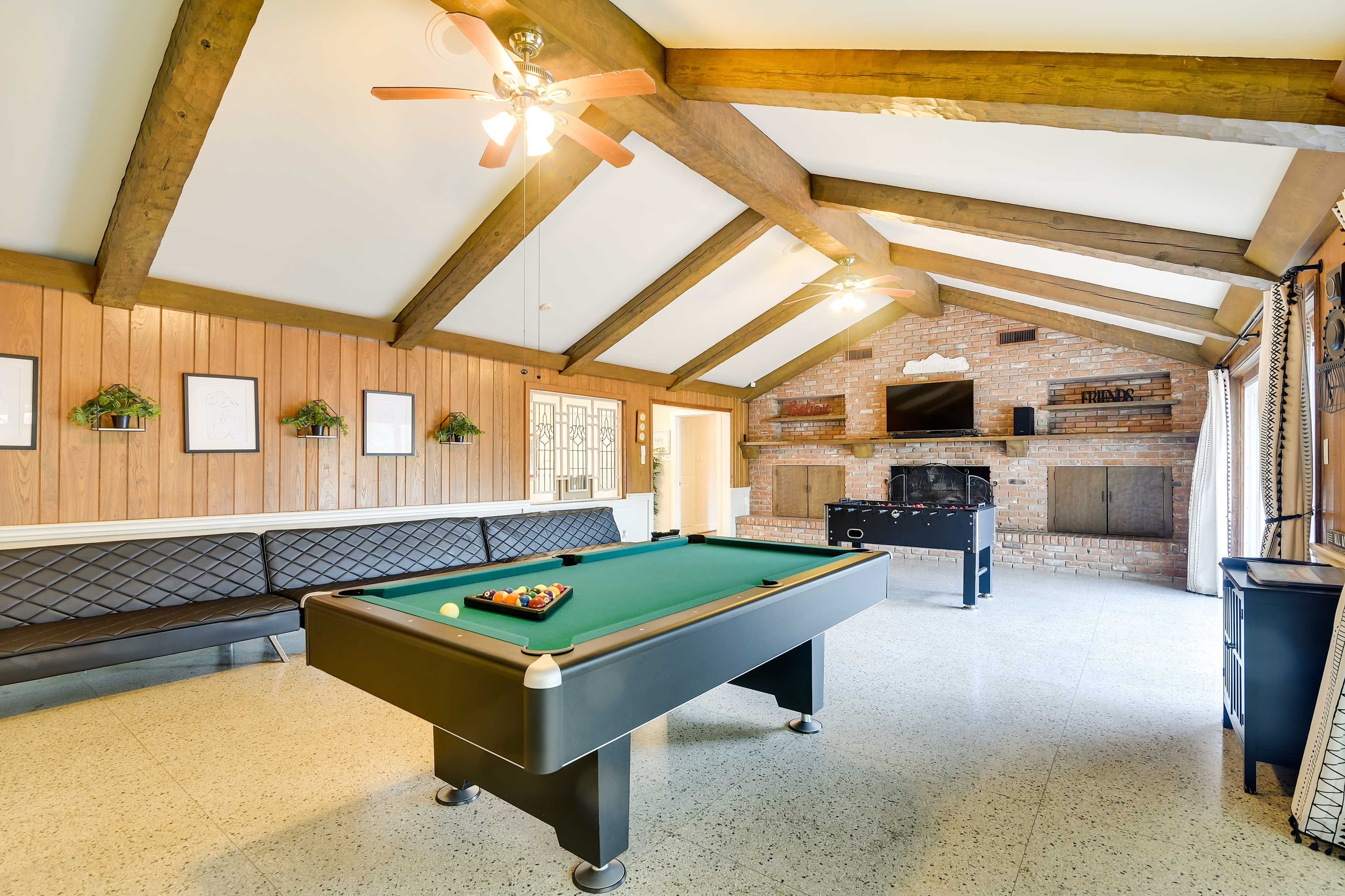 Game Room | 3 Twin Futons | Queen Air Mattress Provided | Pool Table | Foosball
