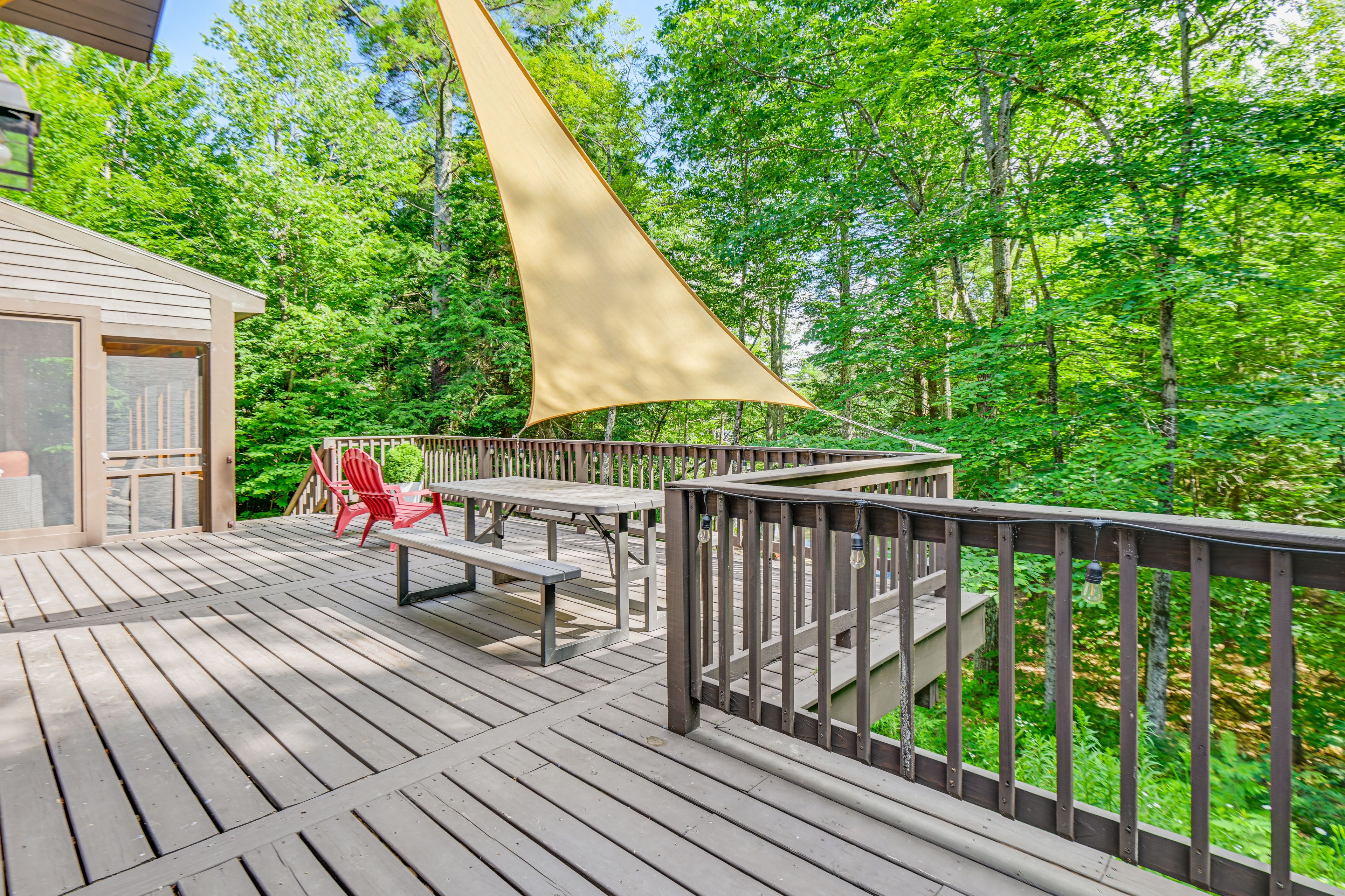 Furnished Deck in Summer | Dining Area | Gas Grill