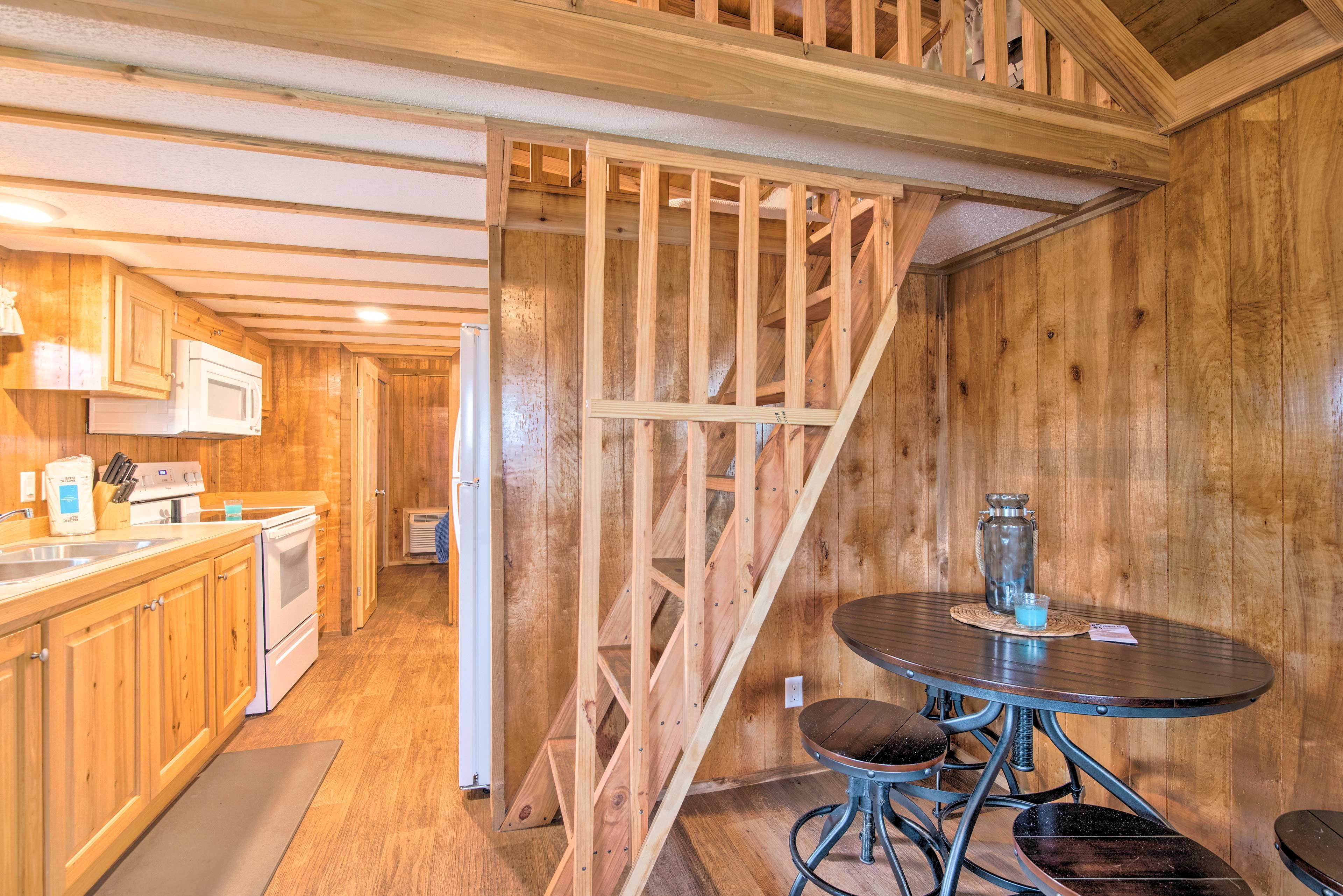 Dining Area | Dishware & Flatware Provided | Stairs to Loft