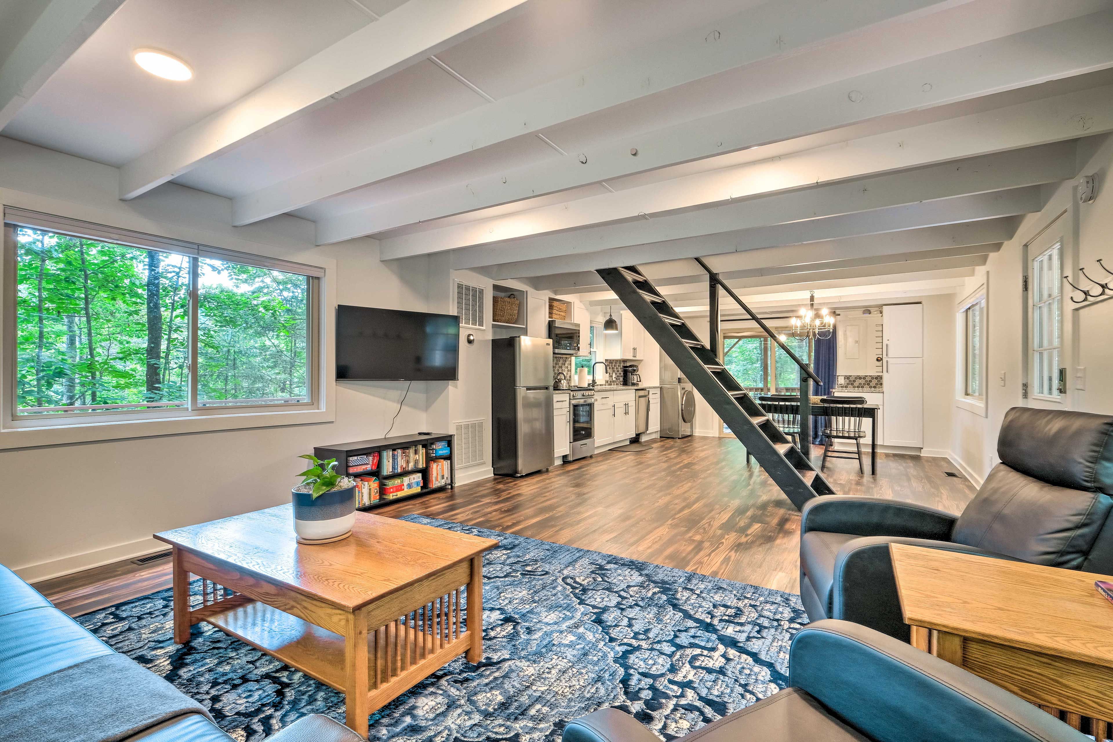 Completely Renovated Space | Open-Concept Living Area | Smart TV