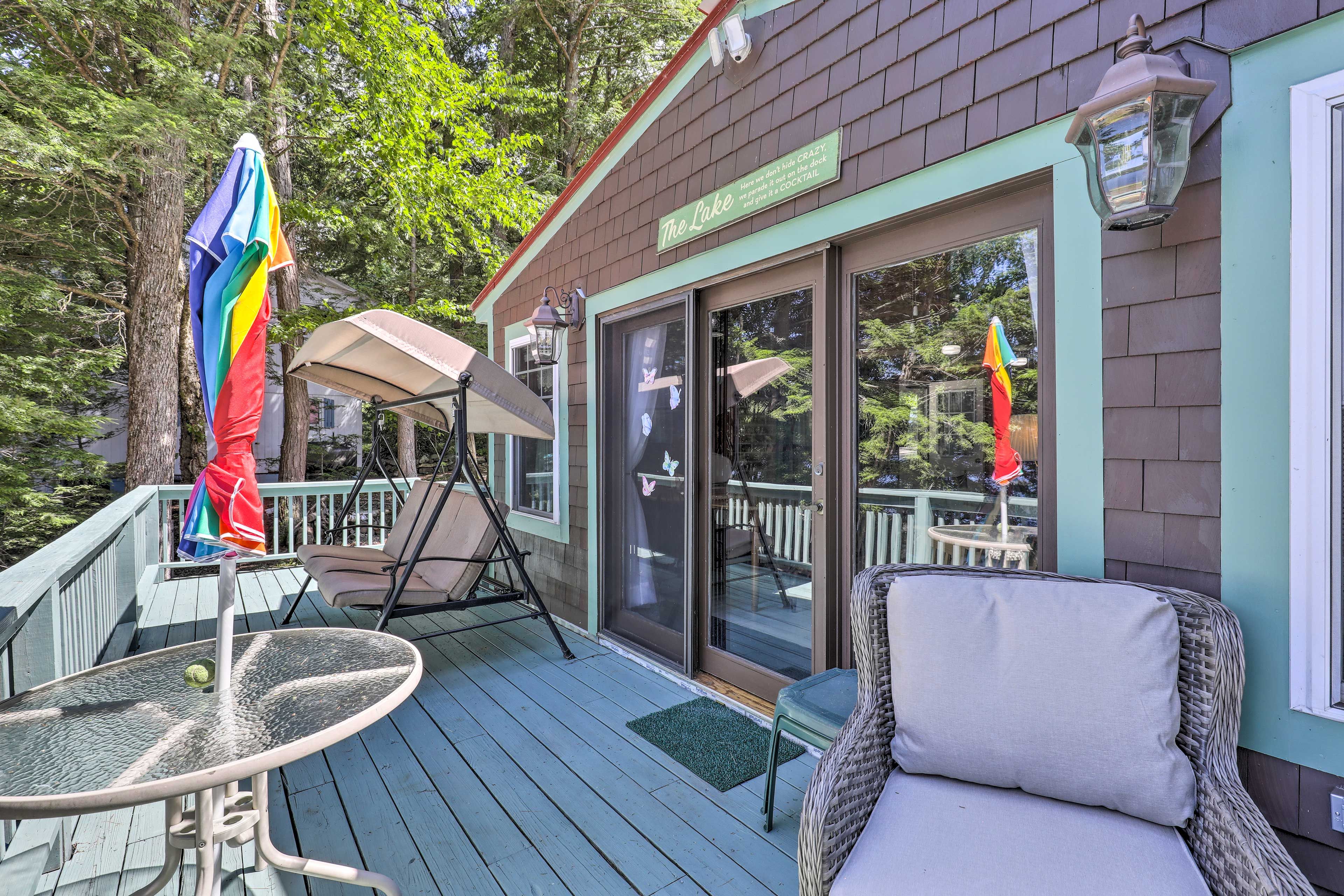 Deck | Swing | Dining Area | Lounge Seating