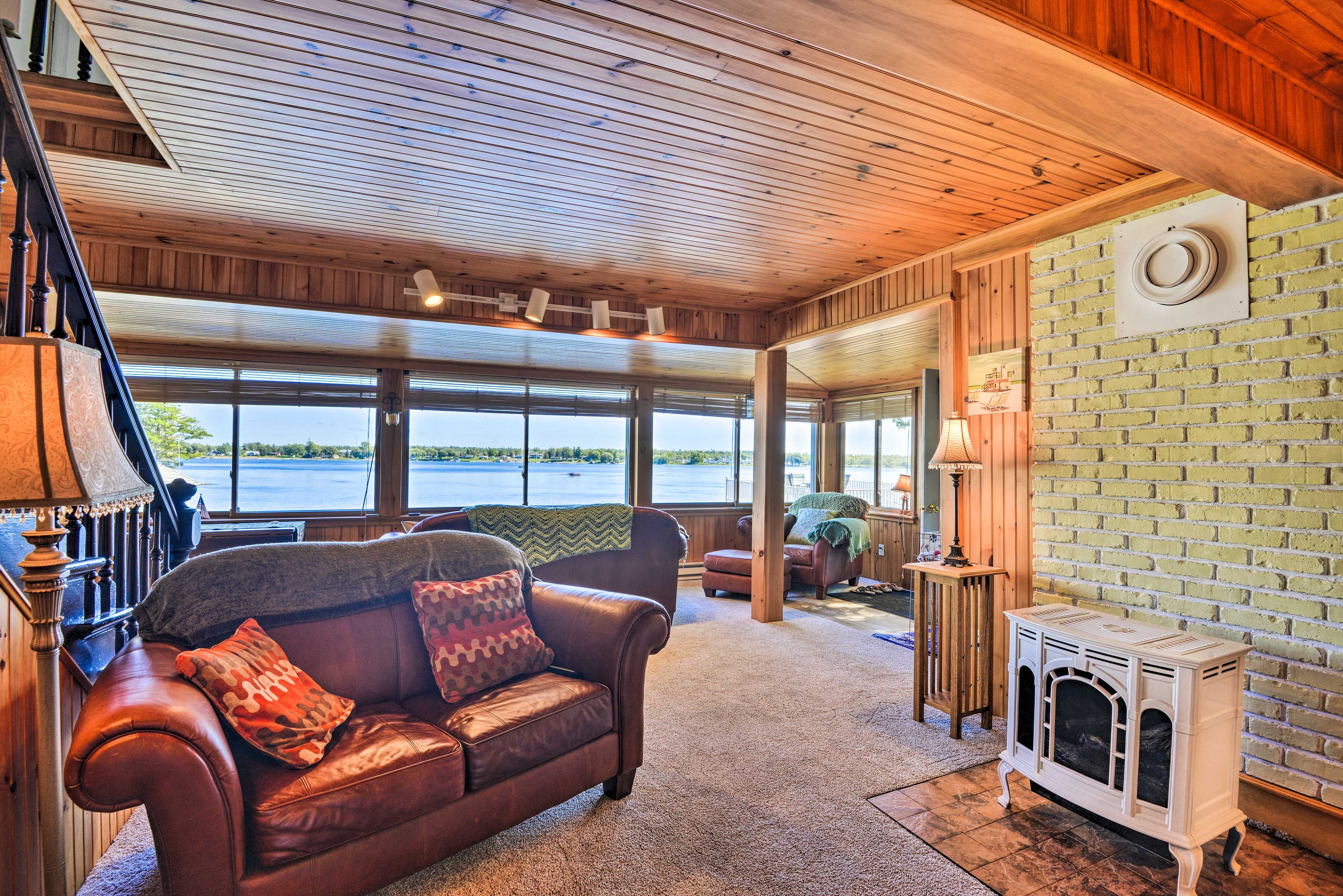 Living Room | Smart TV | 2-Story Home | Fireplace | Water Views