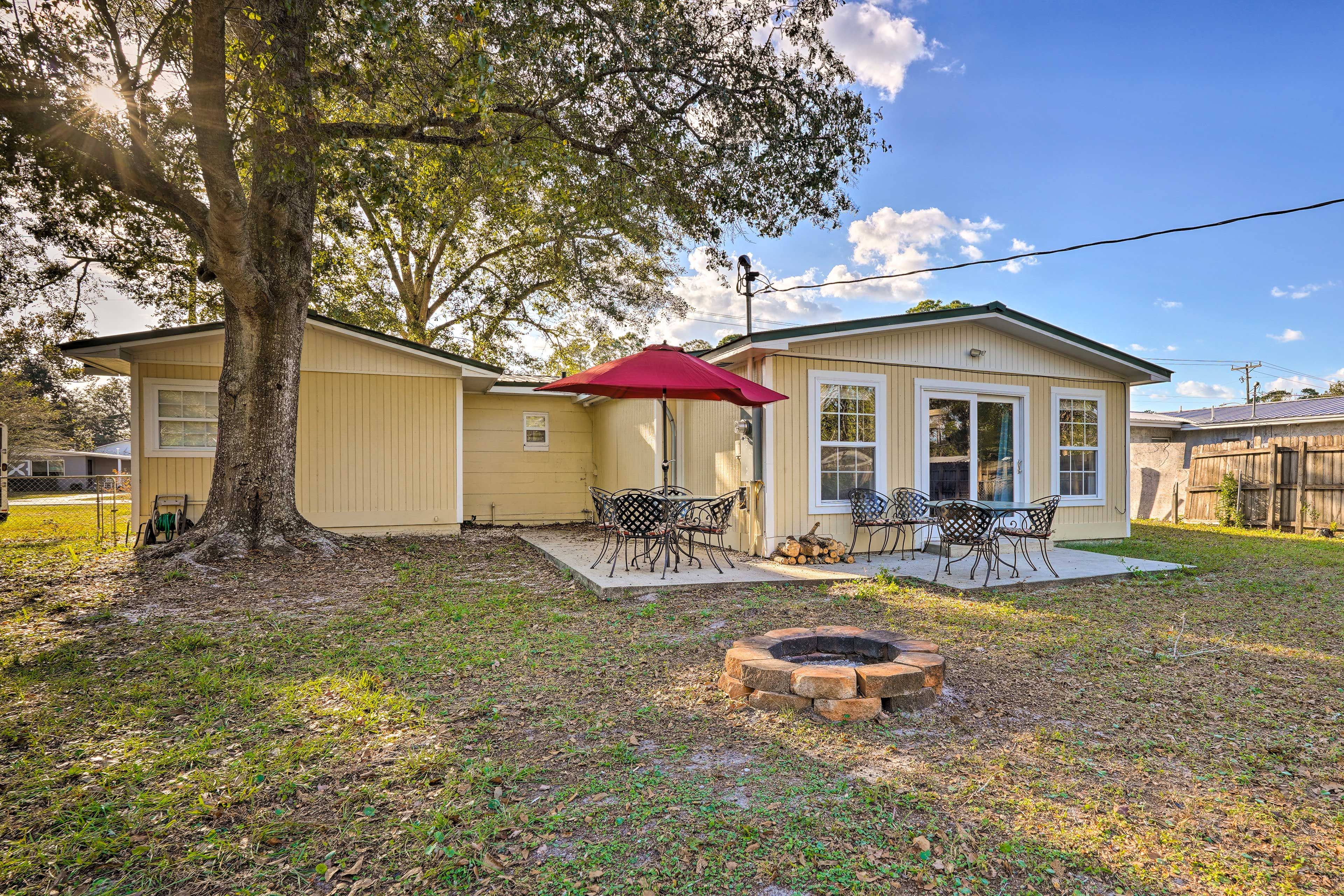 Private Backyard | Patio w/ Dining Areas | Fire Pit