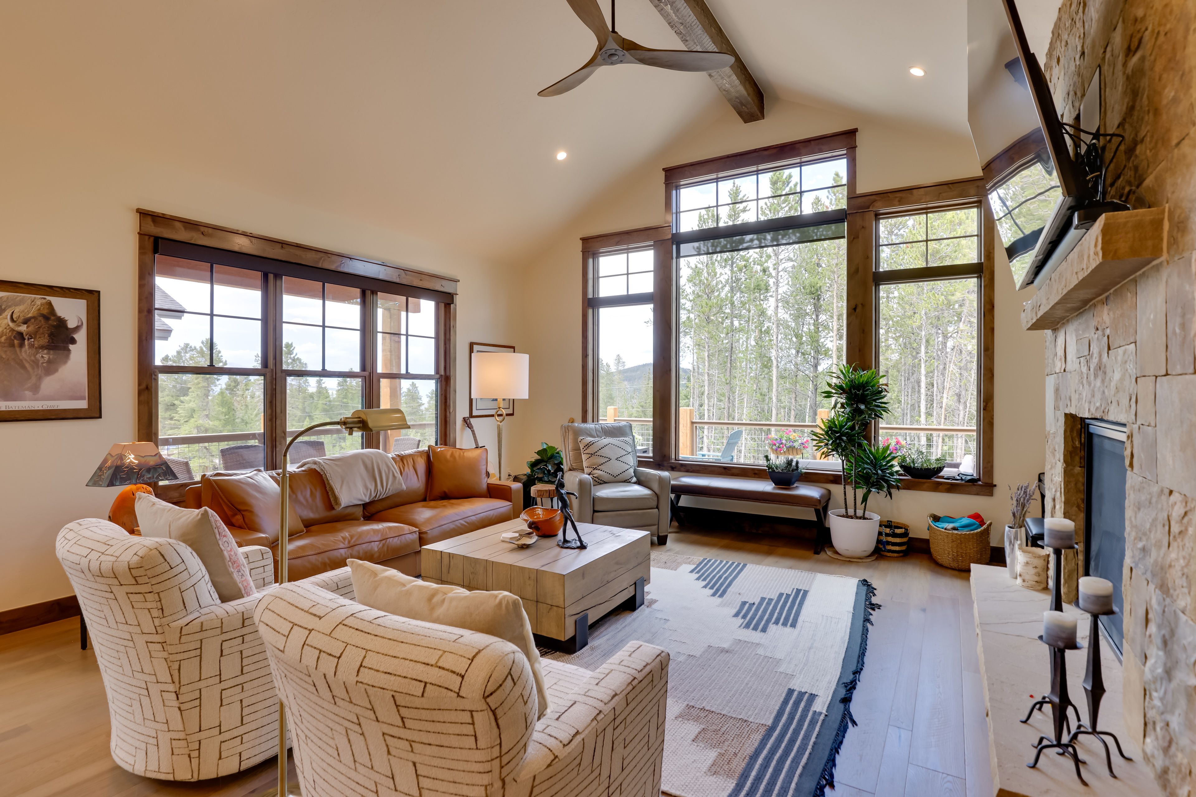 Living Room | Main Level | Gas Fireplace | Smart TV