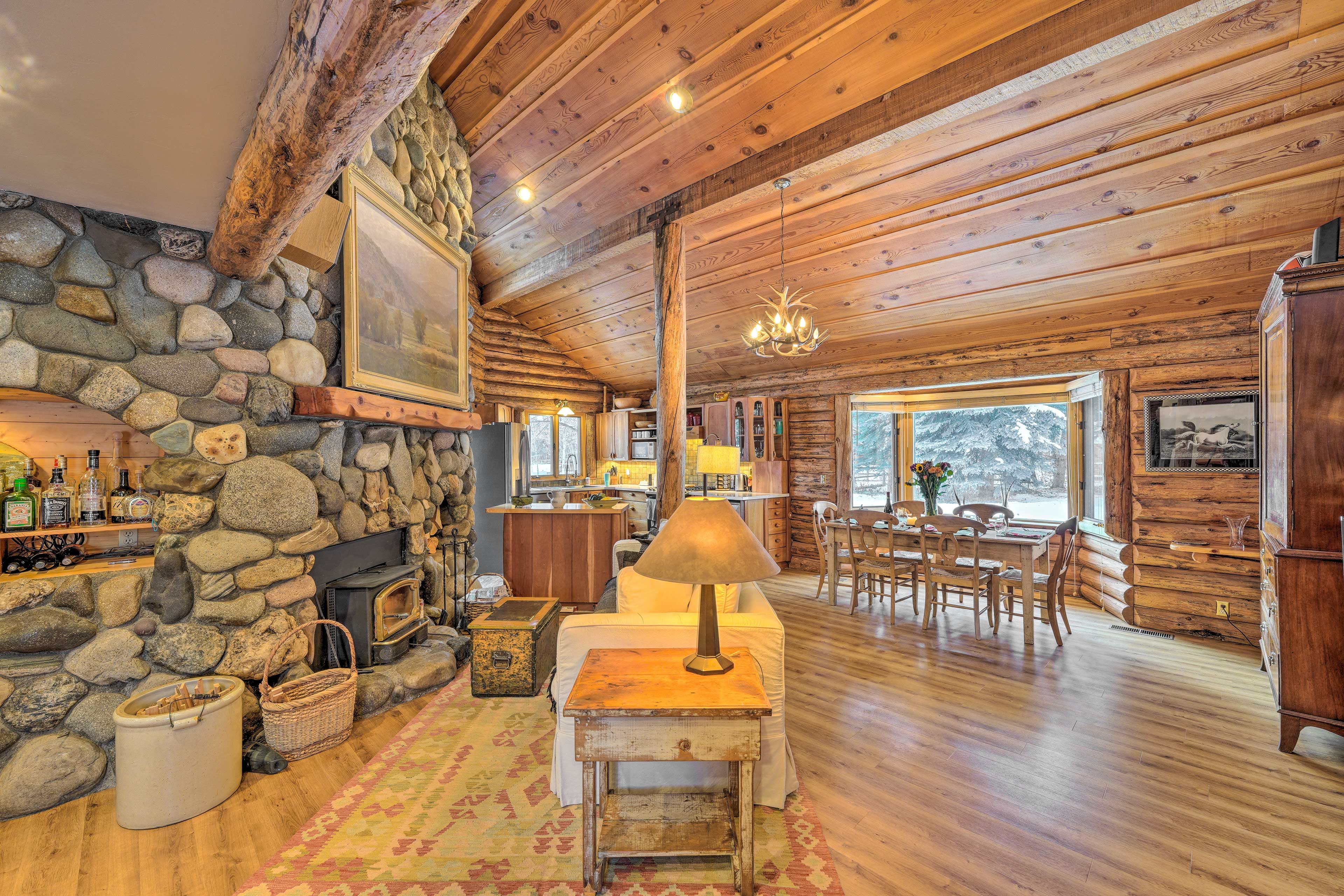 Living Room | Queen Sleeper Sofa | Wood-Burning Stove