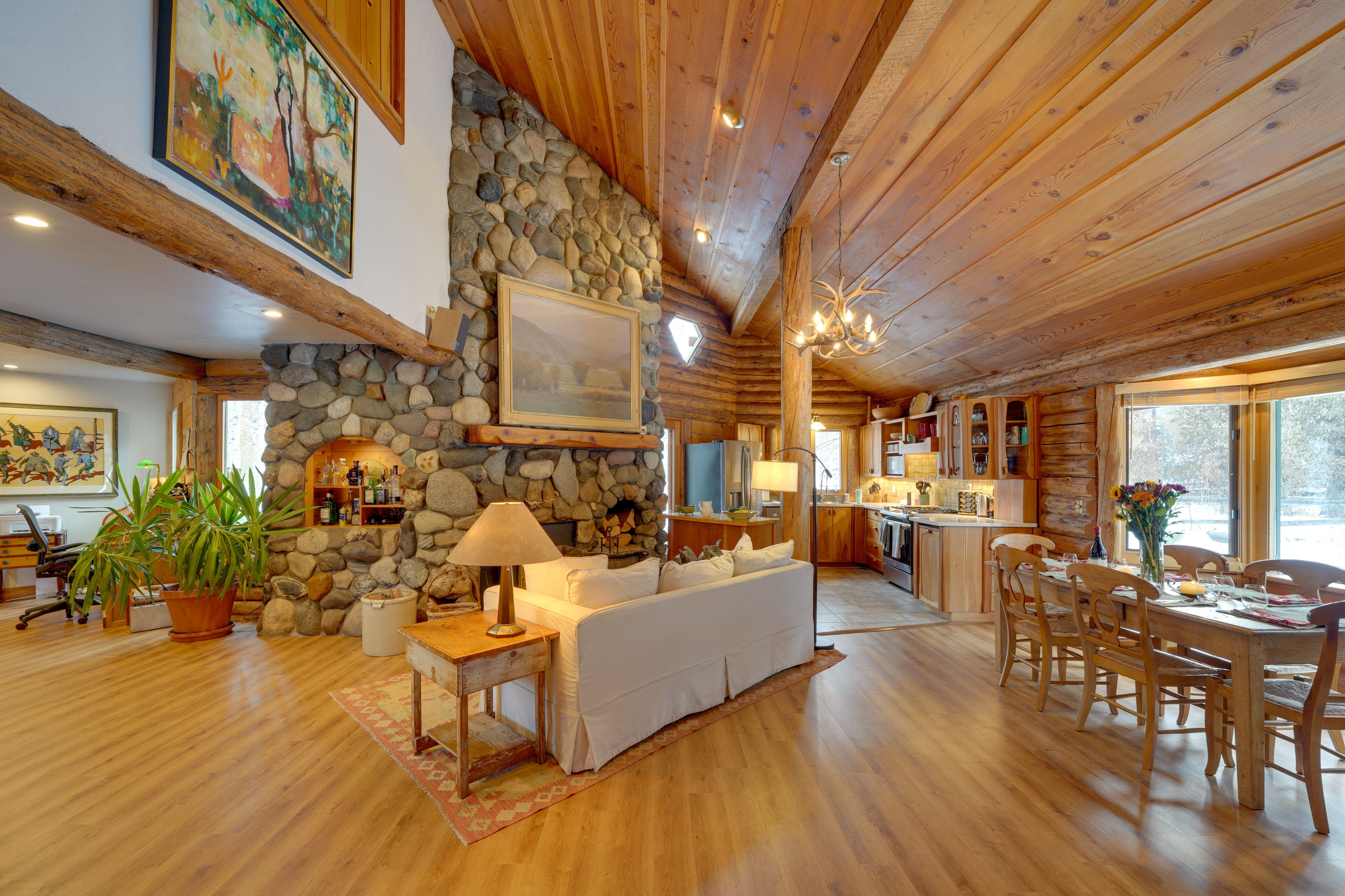Living Room | Queen Sleeper Sofa | Wood-Burning Stove