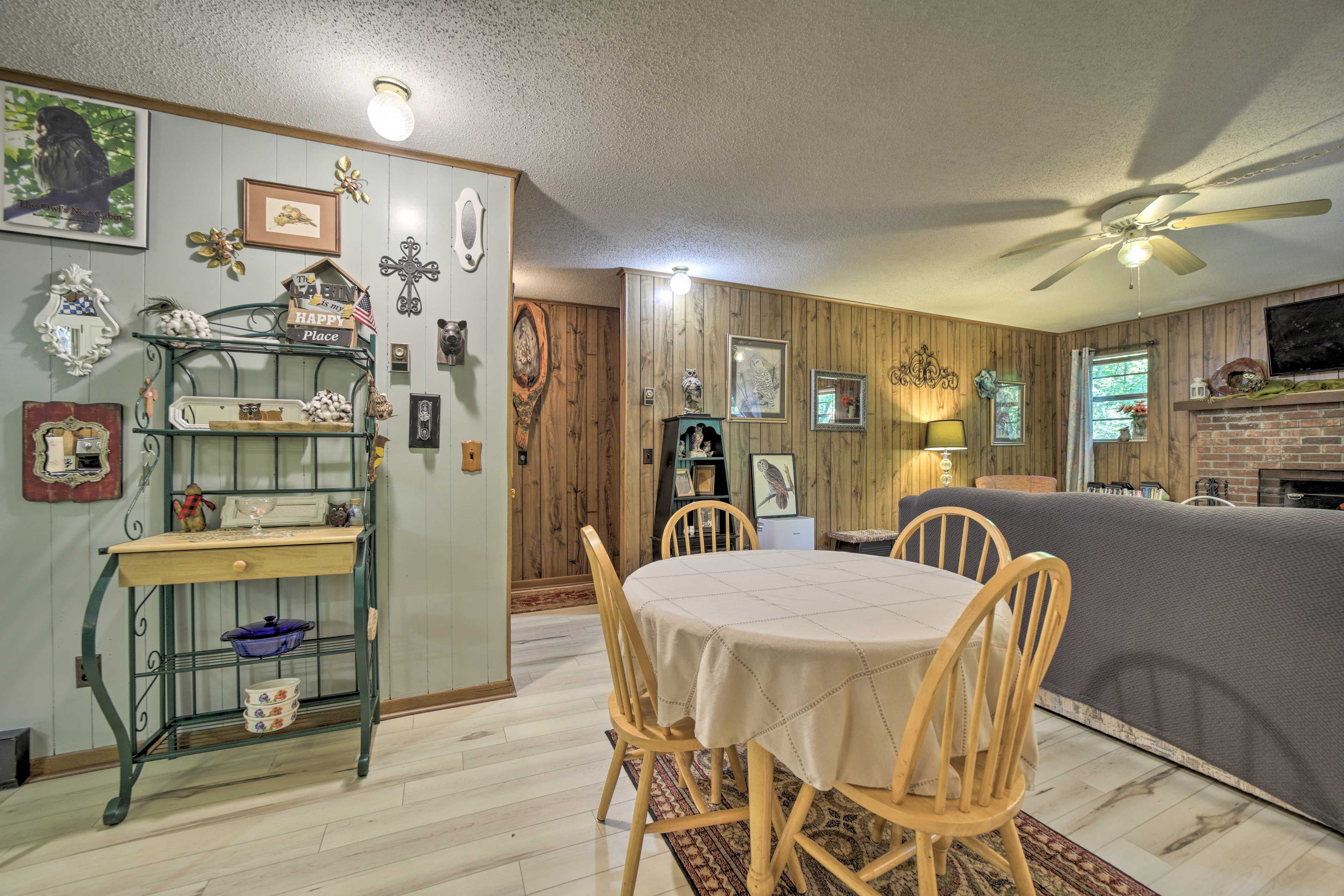 Dining Area | Window A/C Units | Well-Equipped Kitchen
