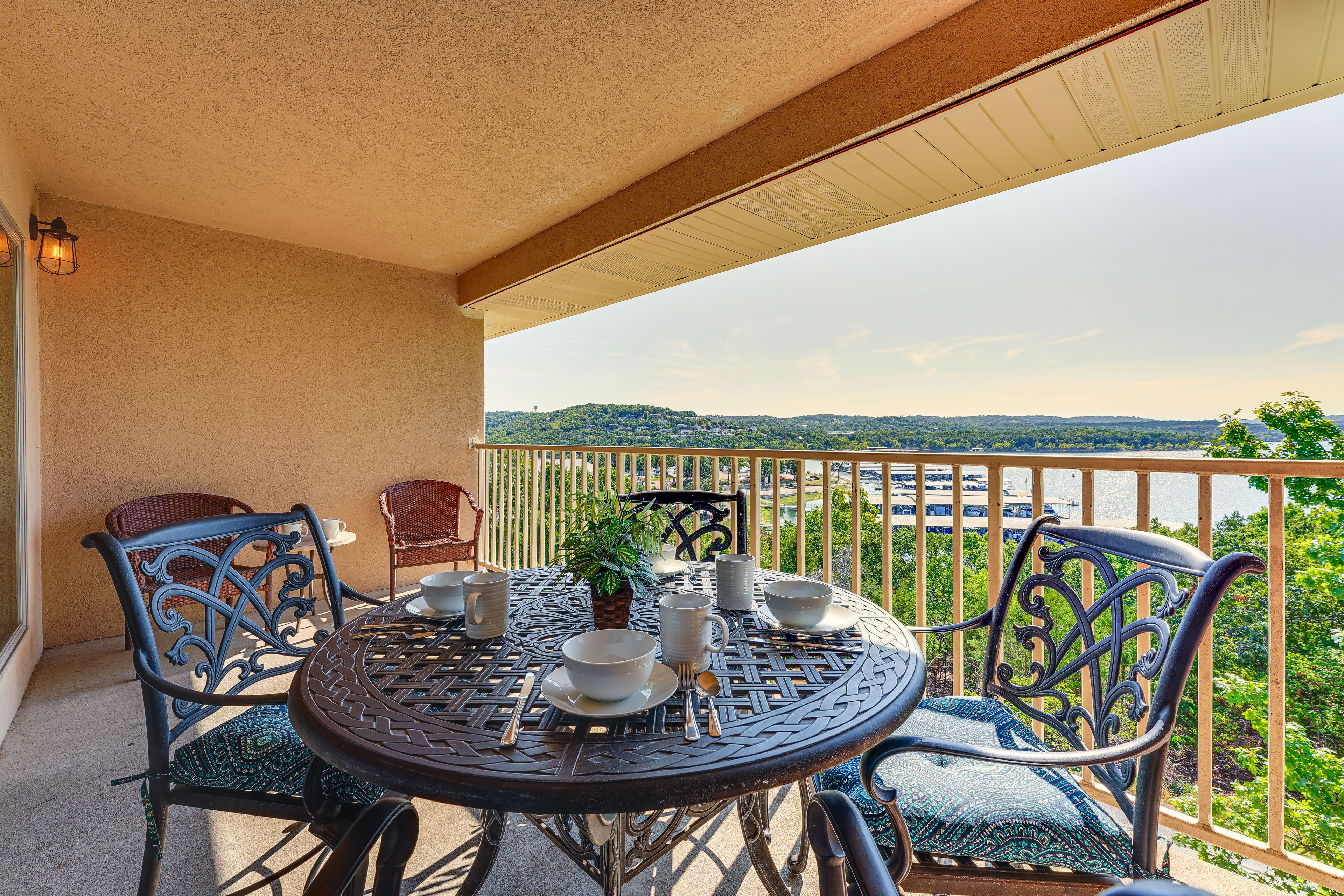 Balcony | Outdoor Seating & Dining Areas | Table Rock Lake Views