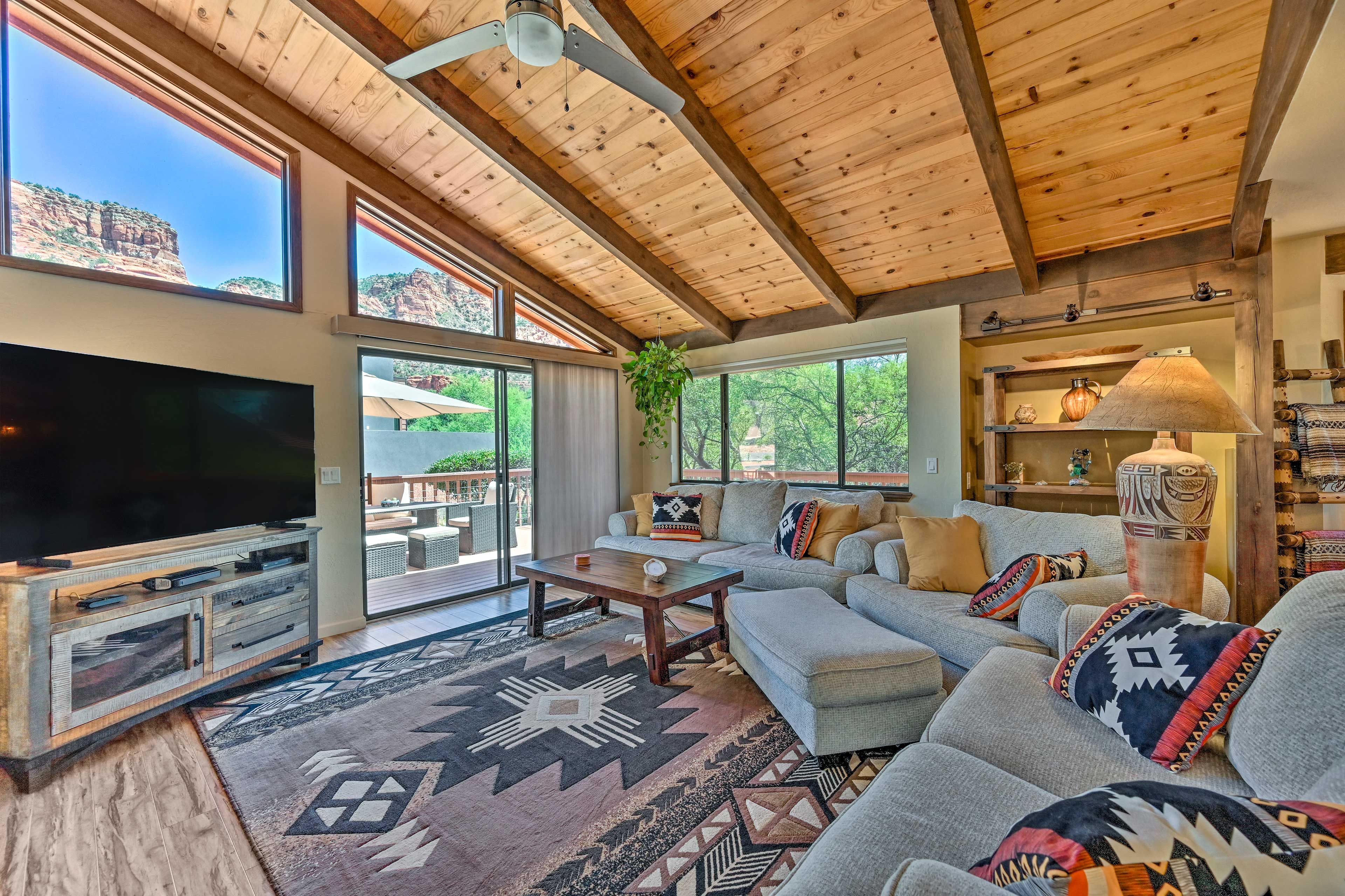 Sedona Vacation Rental | 3BR | 2BA | 1,800 Sq Ft | 2 Steps to Enter