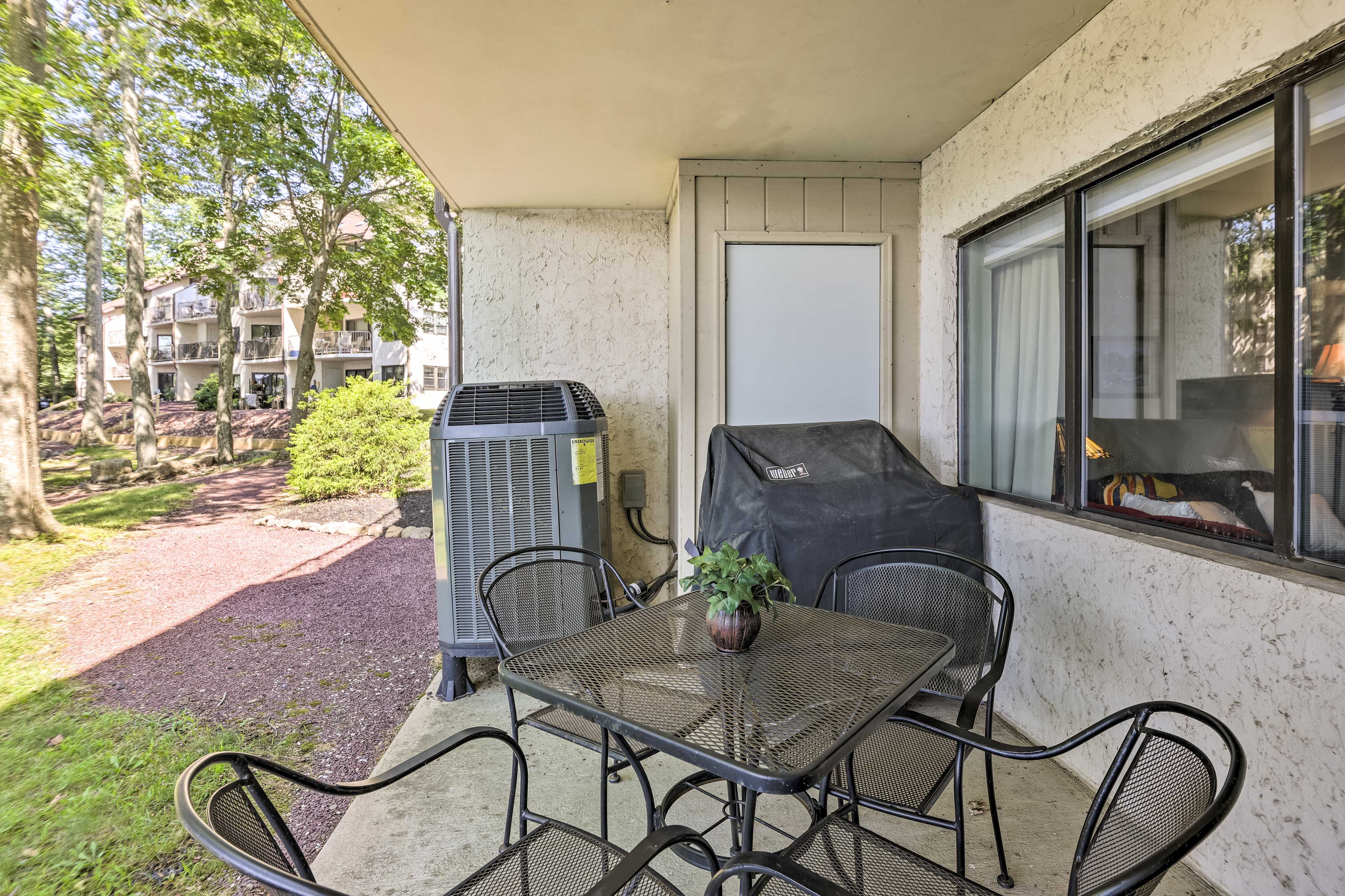 Patio | Gas Grill | Lake Views