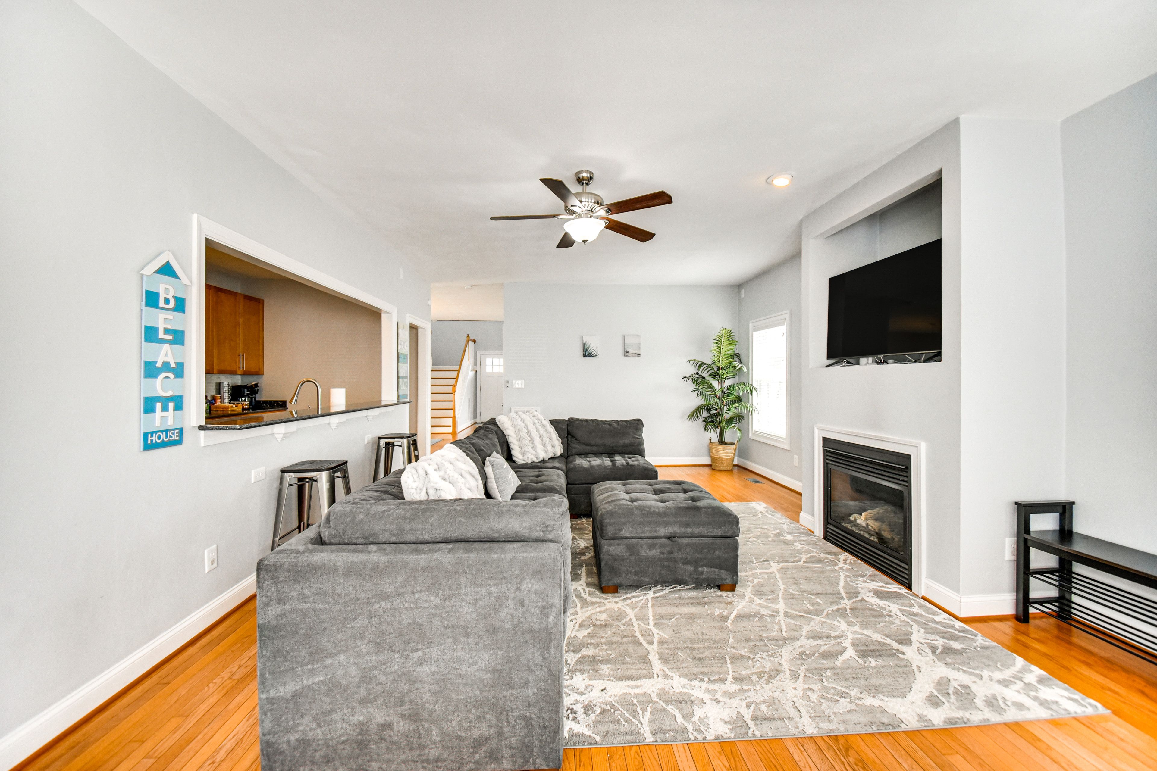 Living Room | Smart TV | Fireplace | 1st Floor