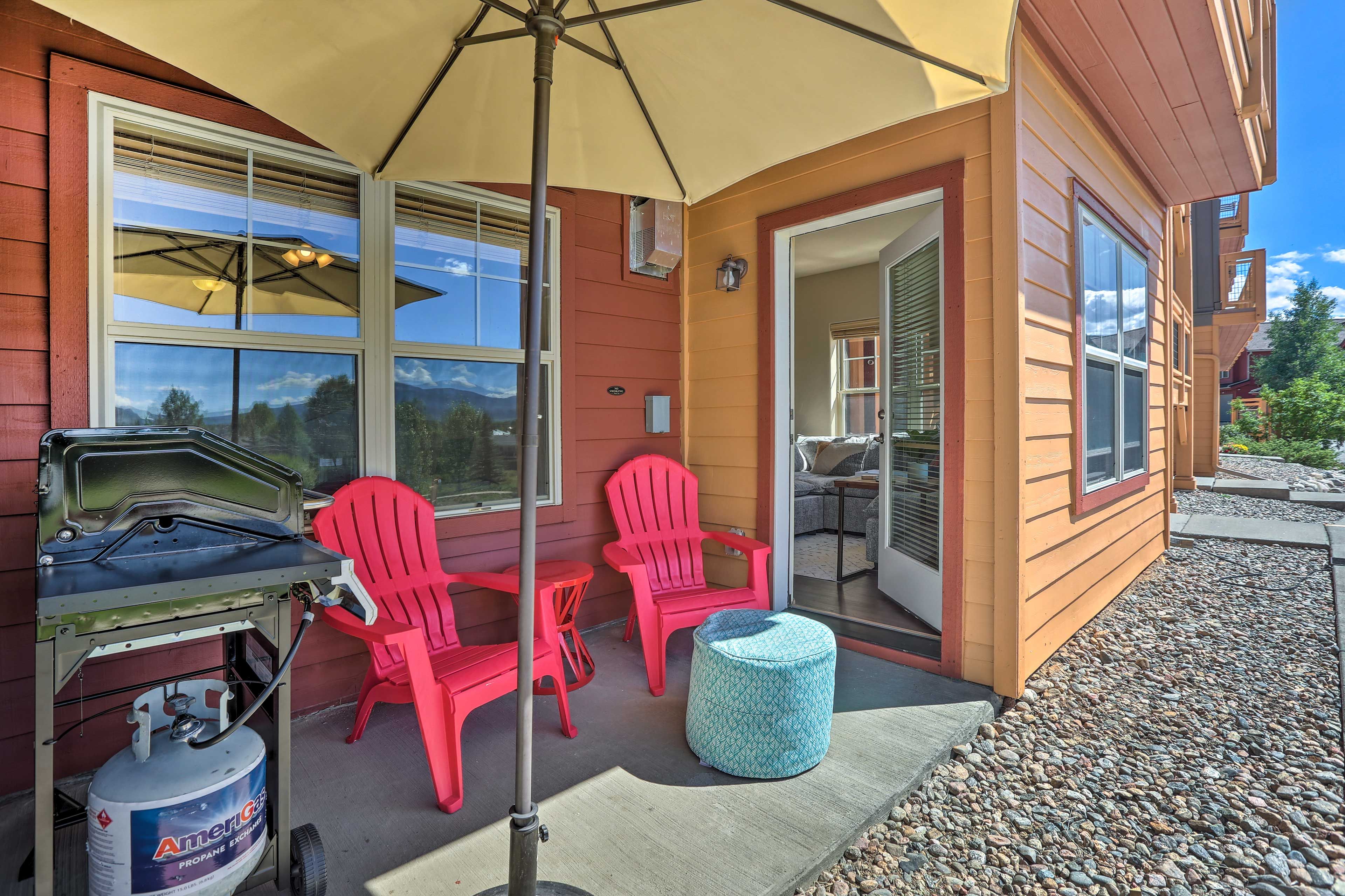 Private Patio | Ground-Floor Unit | Gas Grill