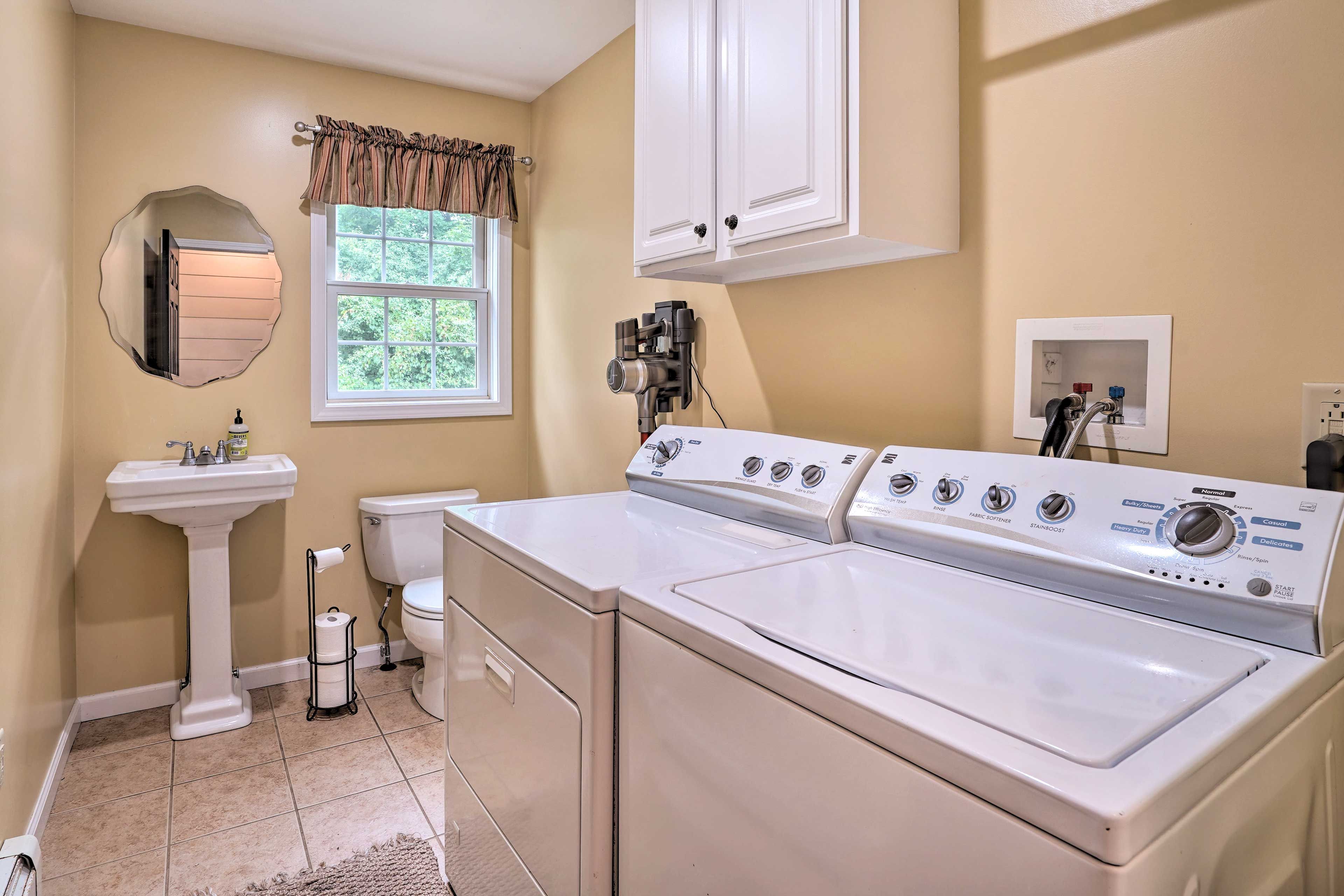 Half Bathroom & Laundry Room