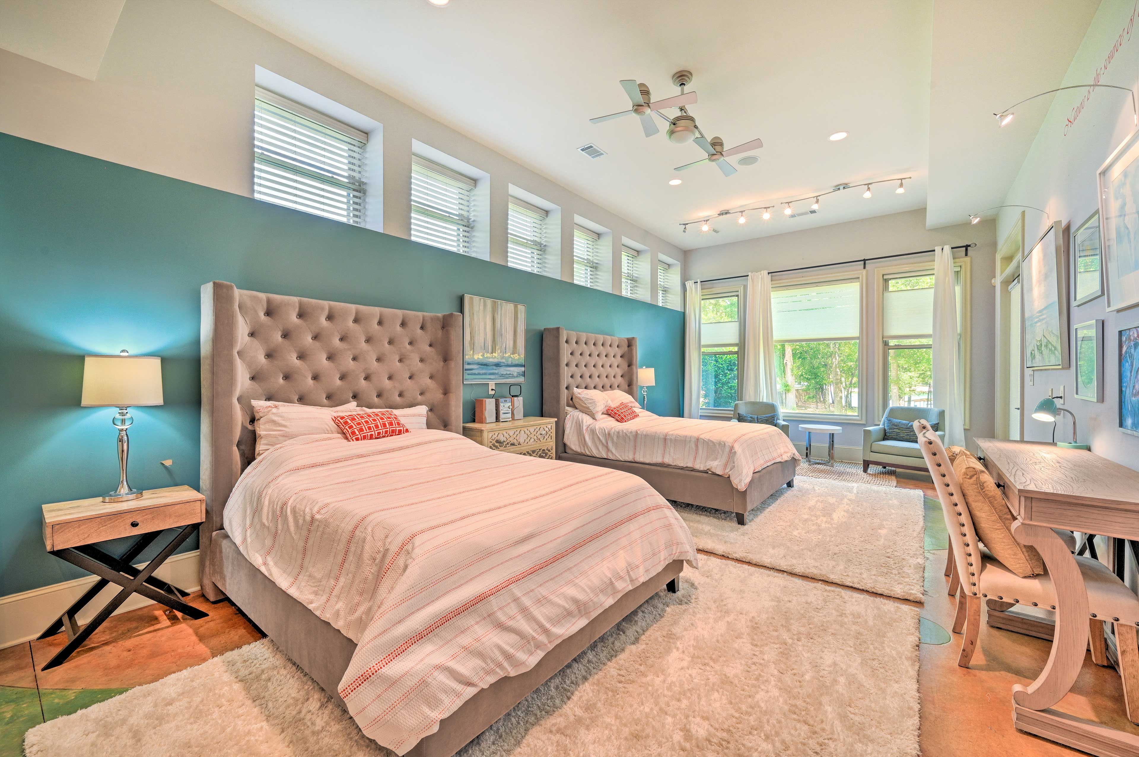 Bedroom 2 | 2 Queen Beds | Wet Bar | 1st Level