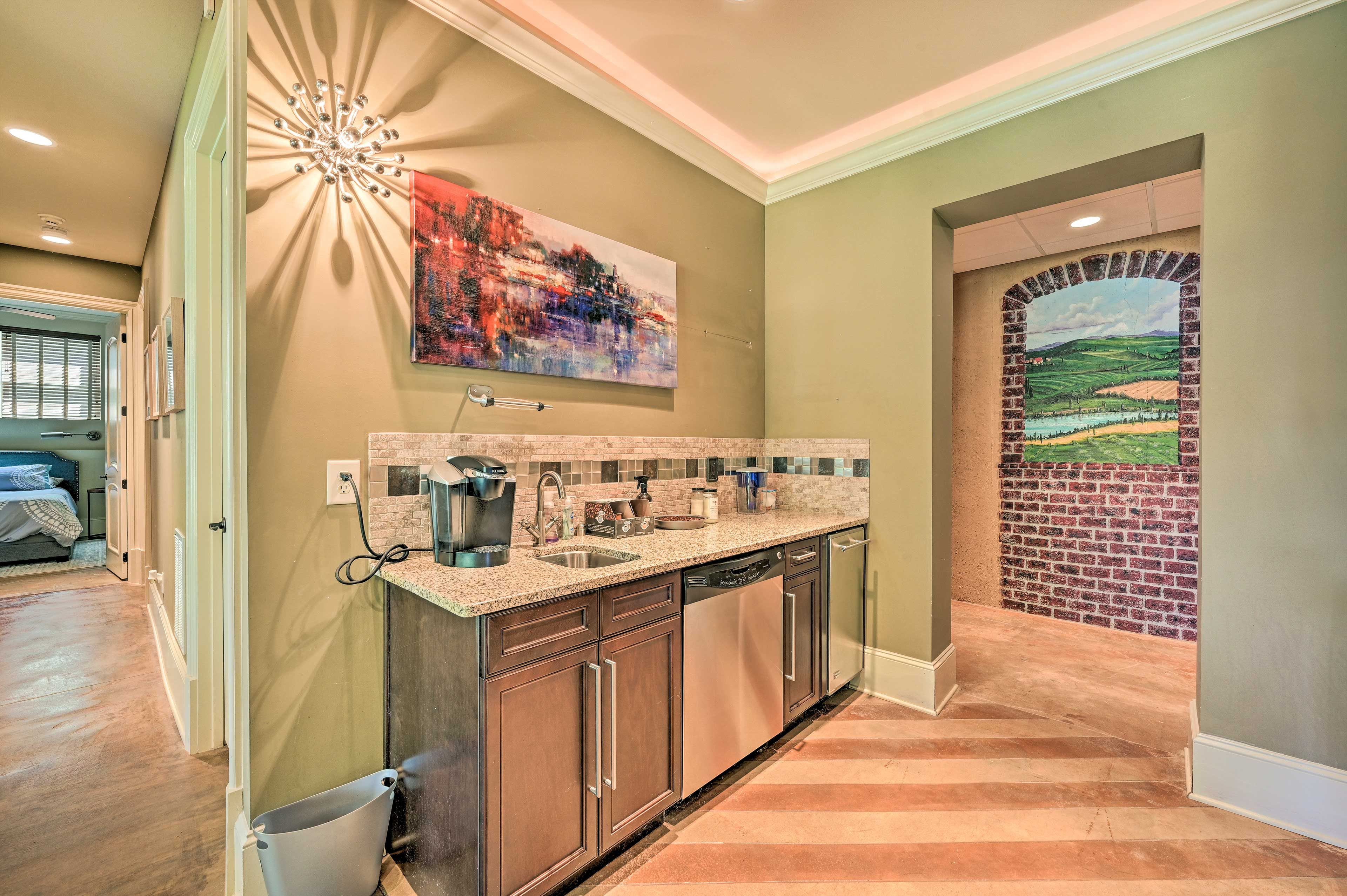 Wet Bar | Keurig Coffee Maker | Dishwasher