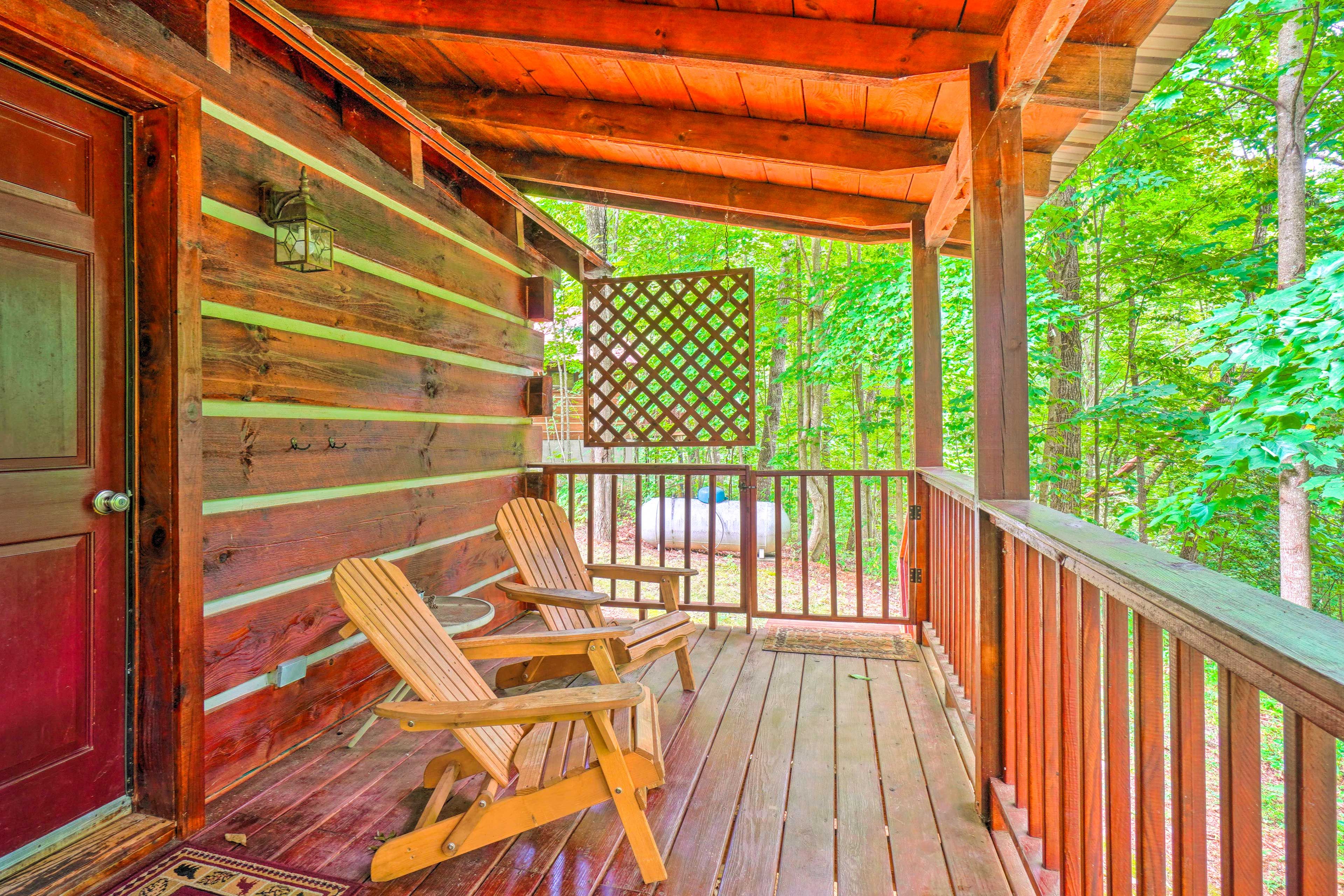 Front Porch | Keyless Entry | 2-Story Cabin