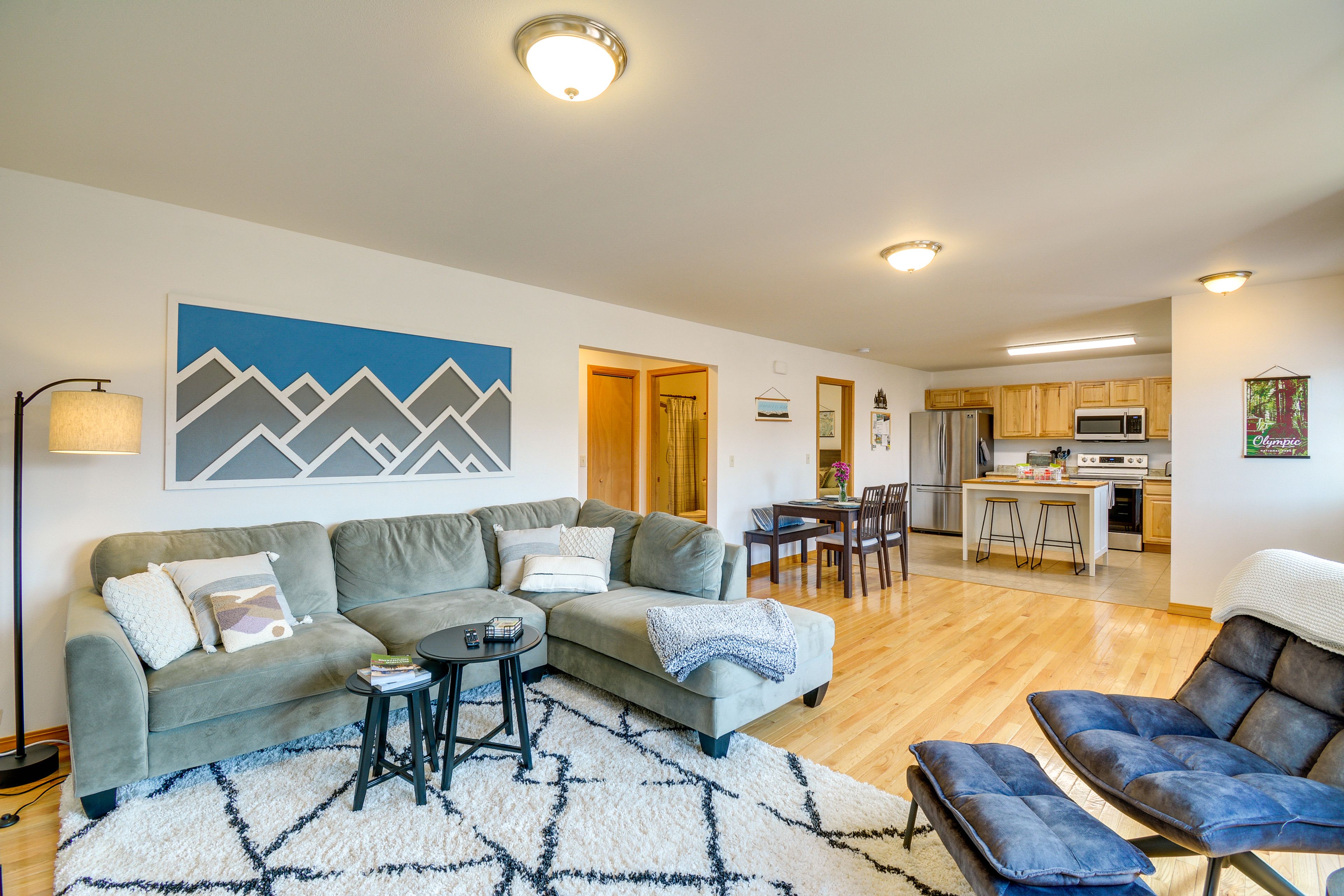 Port Angeles Vacation Rental | 2BR | 1BA | 1,015 Sq Ft | Stairs Required