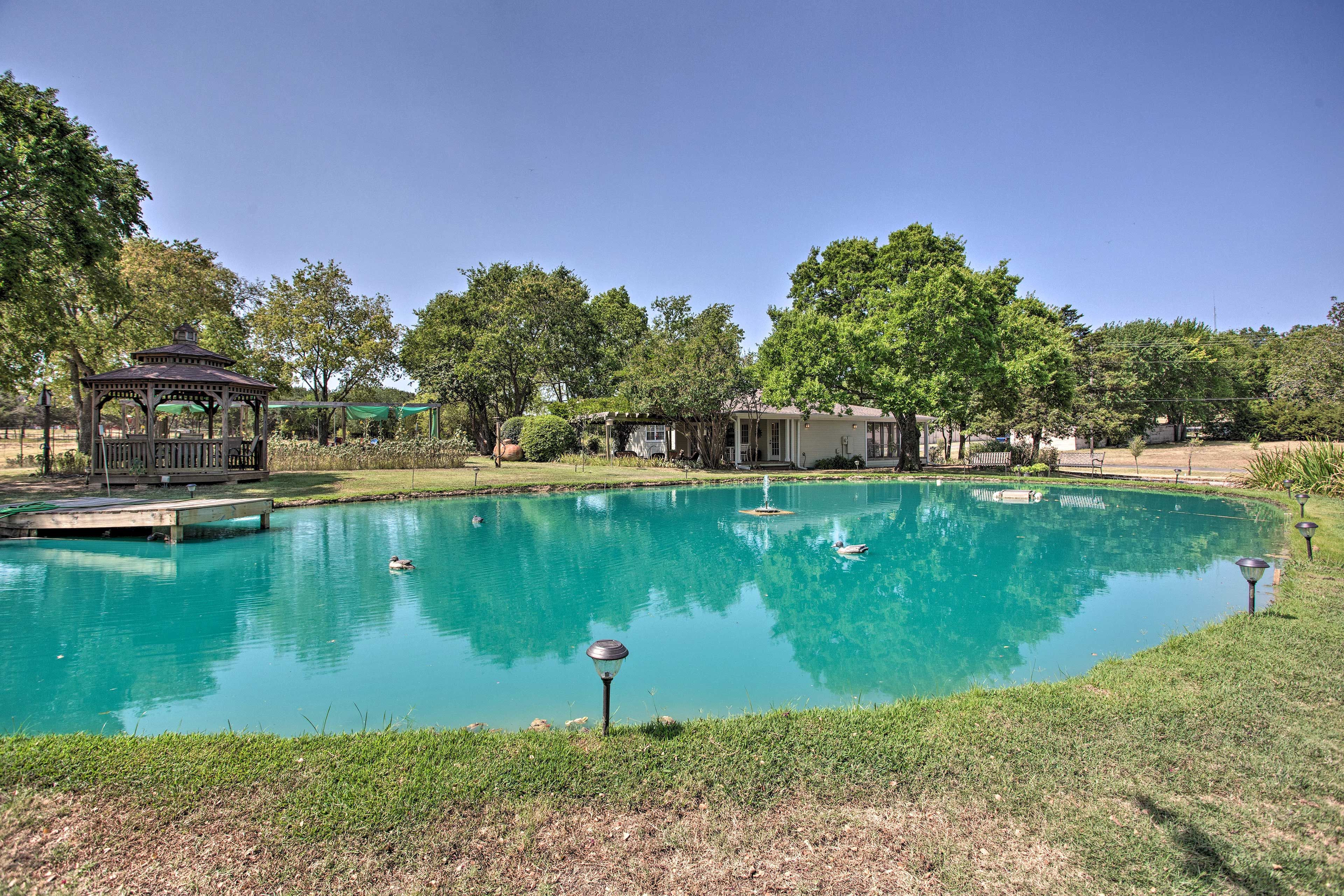 House Exterior | Shared Gazebo | Pond On-Site