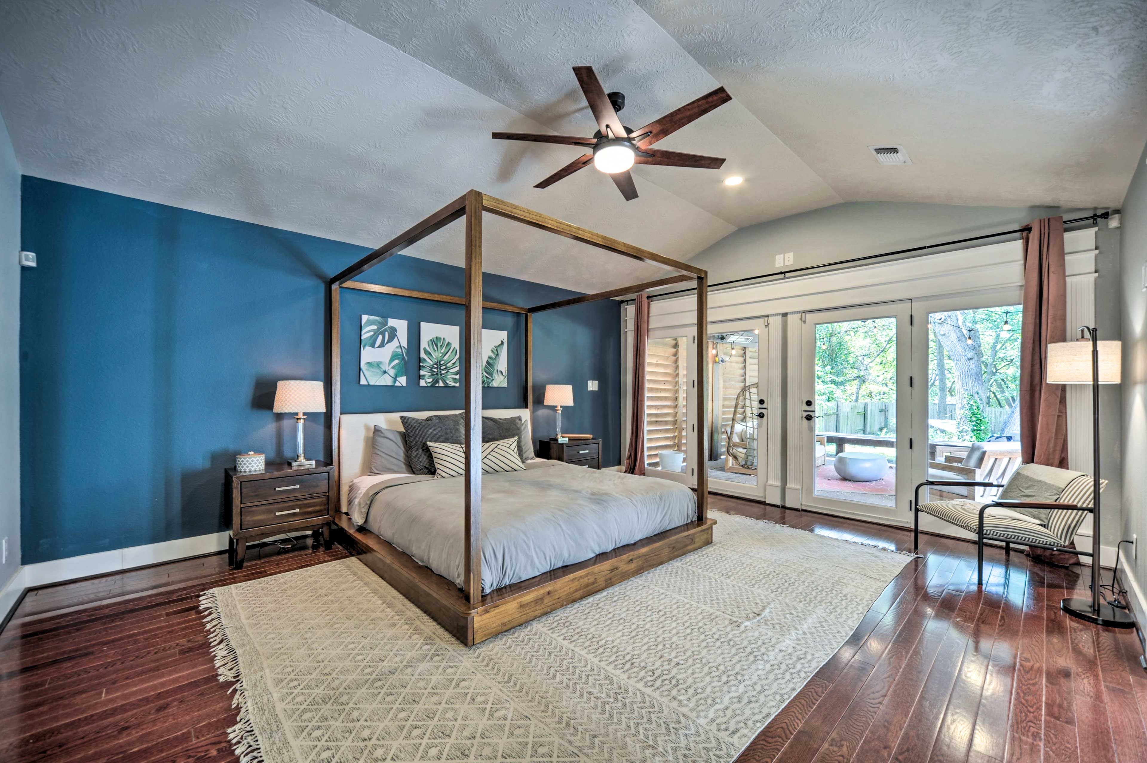 Bedroom 1 | King Bed | Linens Provided | Patio Access | En-Suite Bathroom