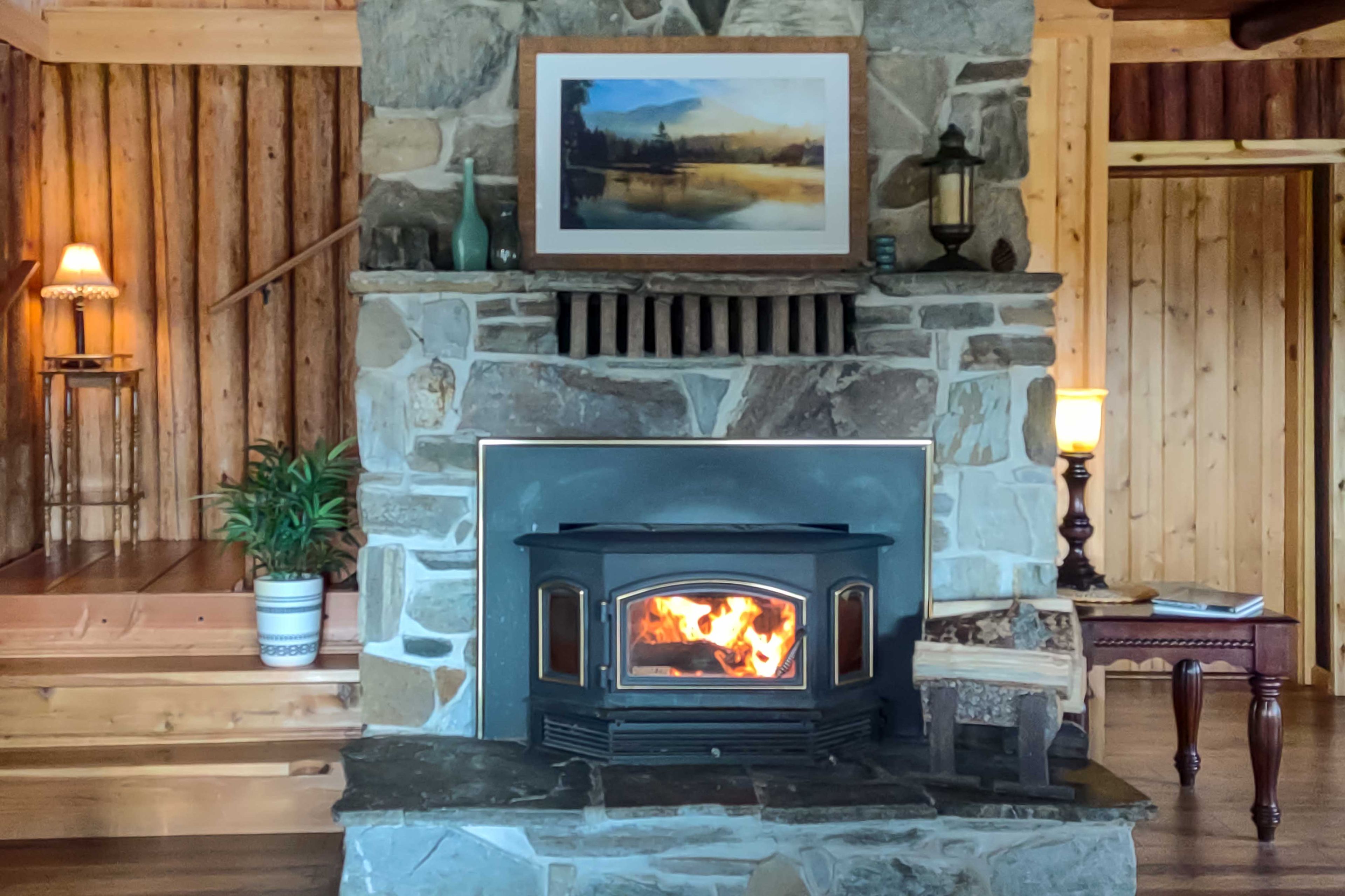 Living Room | Wood-Burning Fireplace