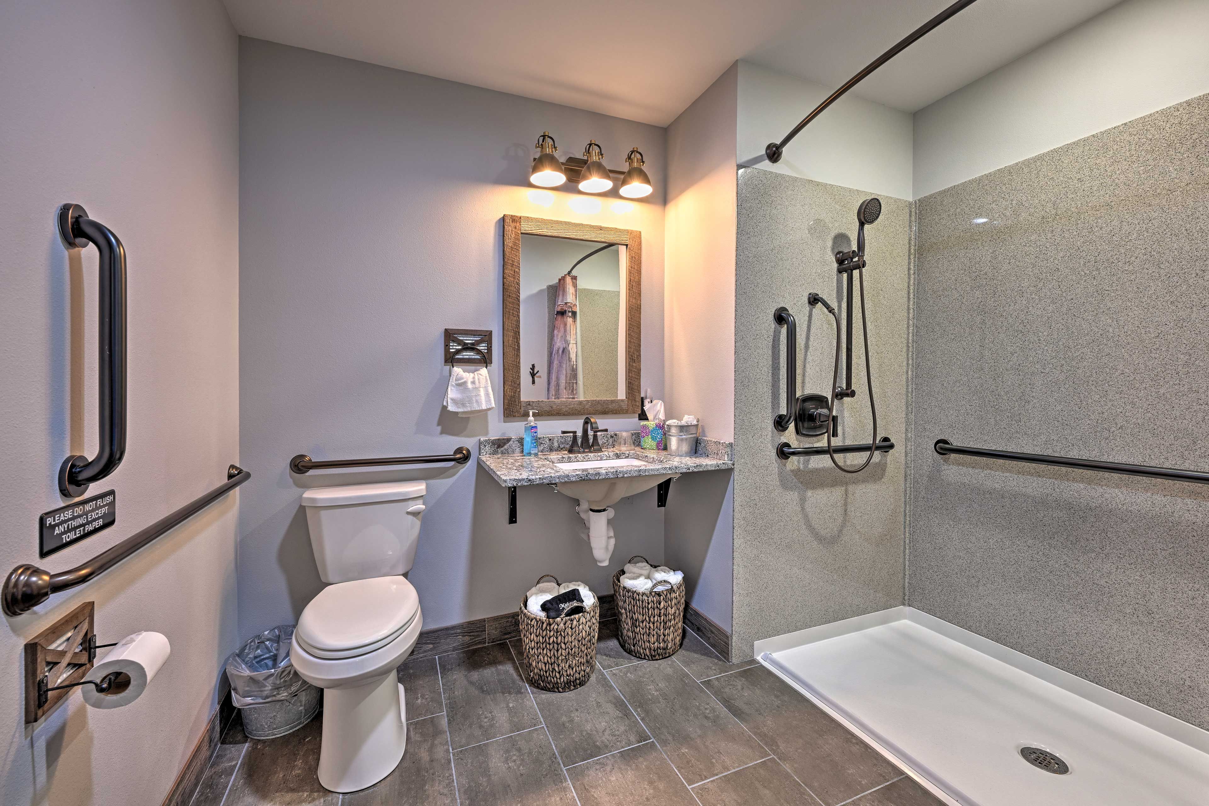 Full Bathroom | Roll-In Shower | Grab Rails