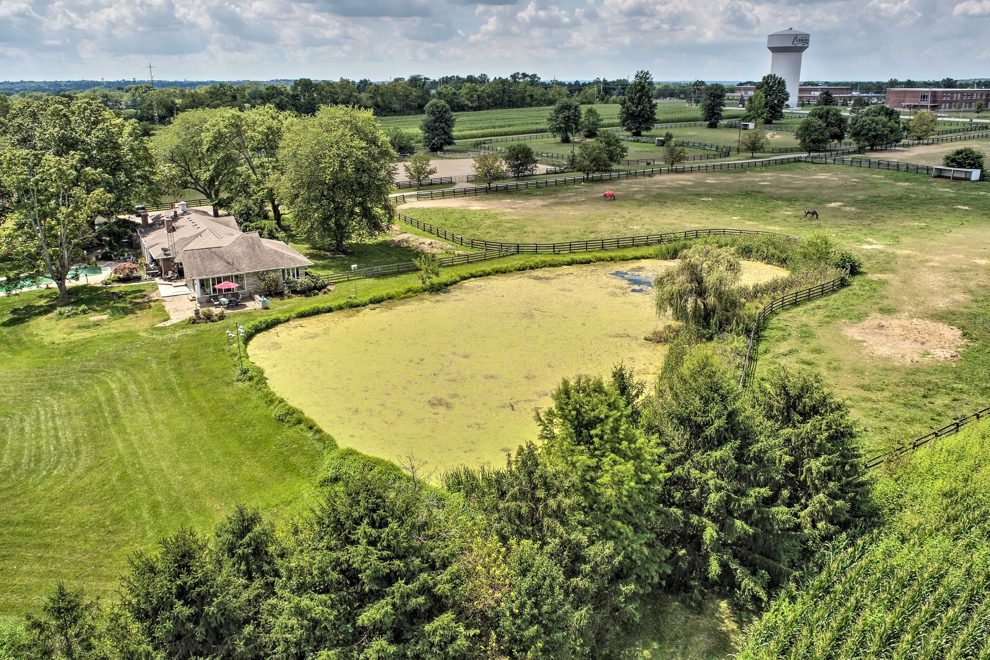 Aerial View of Pond