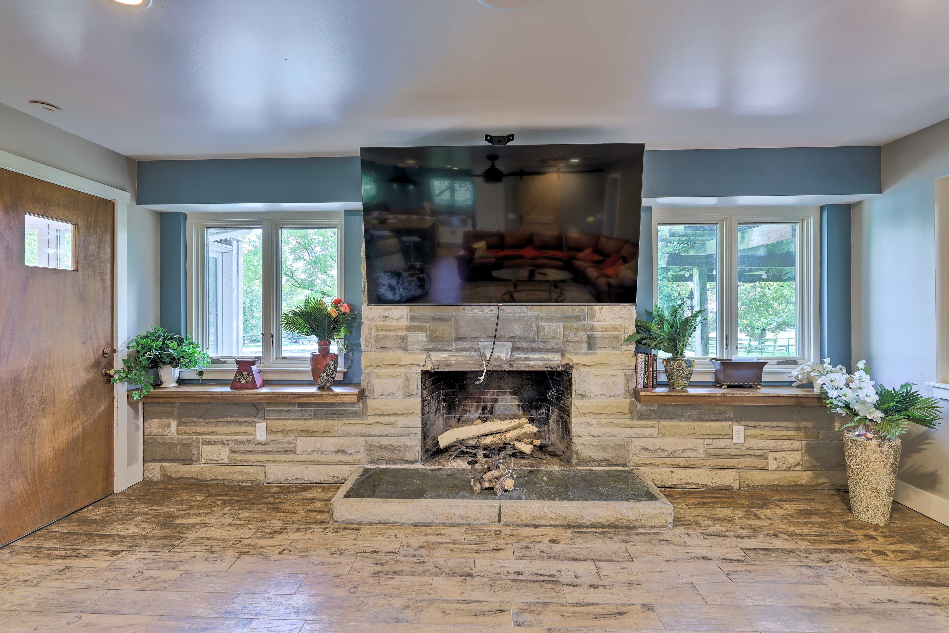 Wood-Burning Fireplace (Wood Not Provided)
