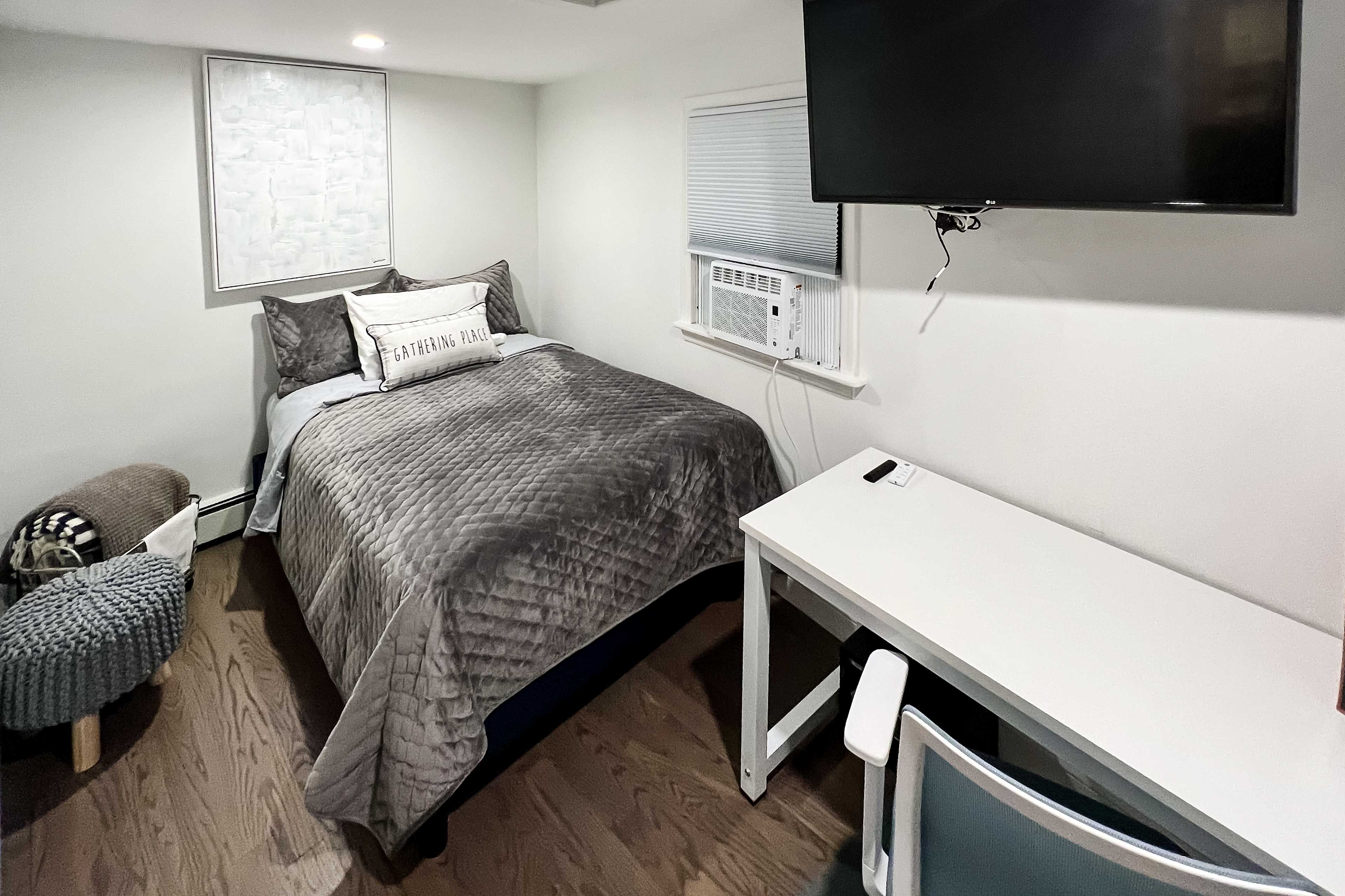 Bedroom 2 | Full Bed | Window A/C Unit | Desk | Smart TV