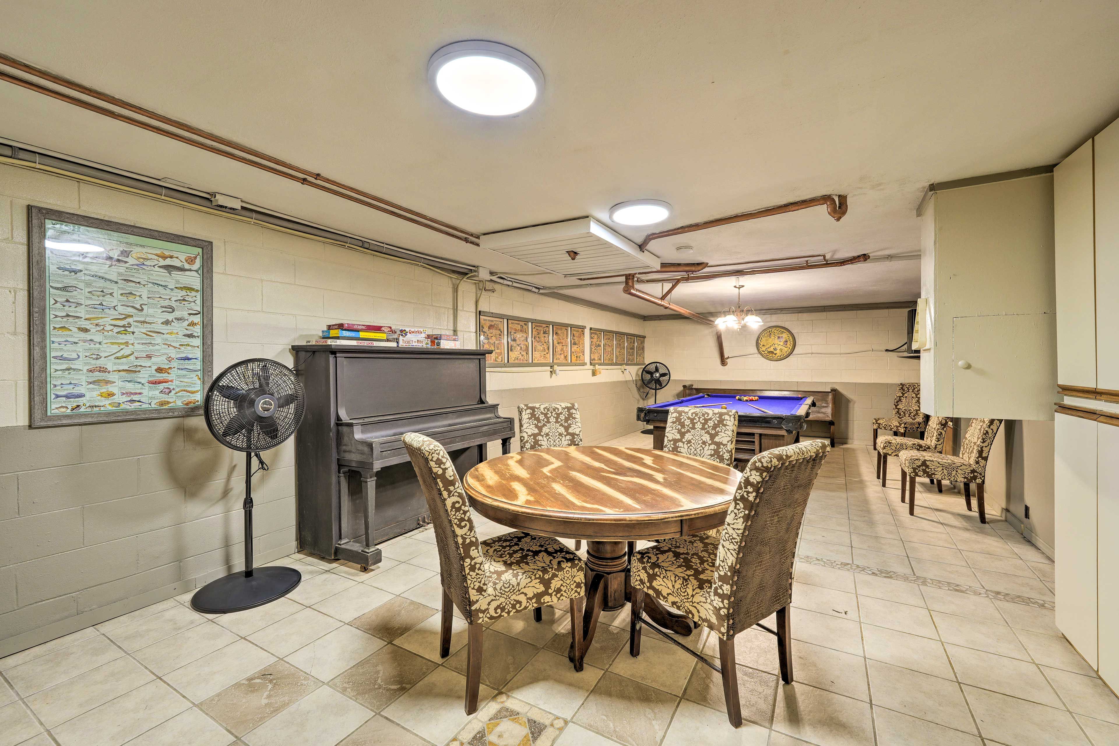 Game Room | Antique Pool Table | Dart Board