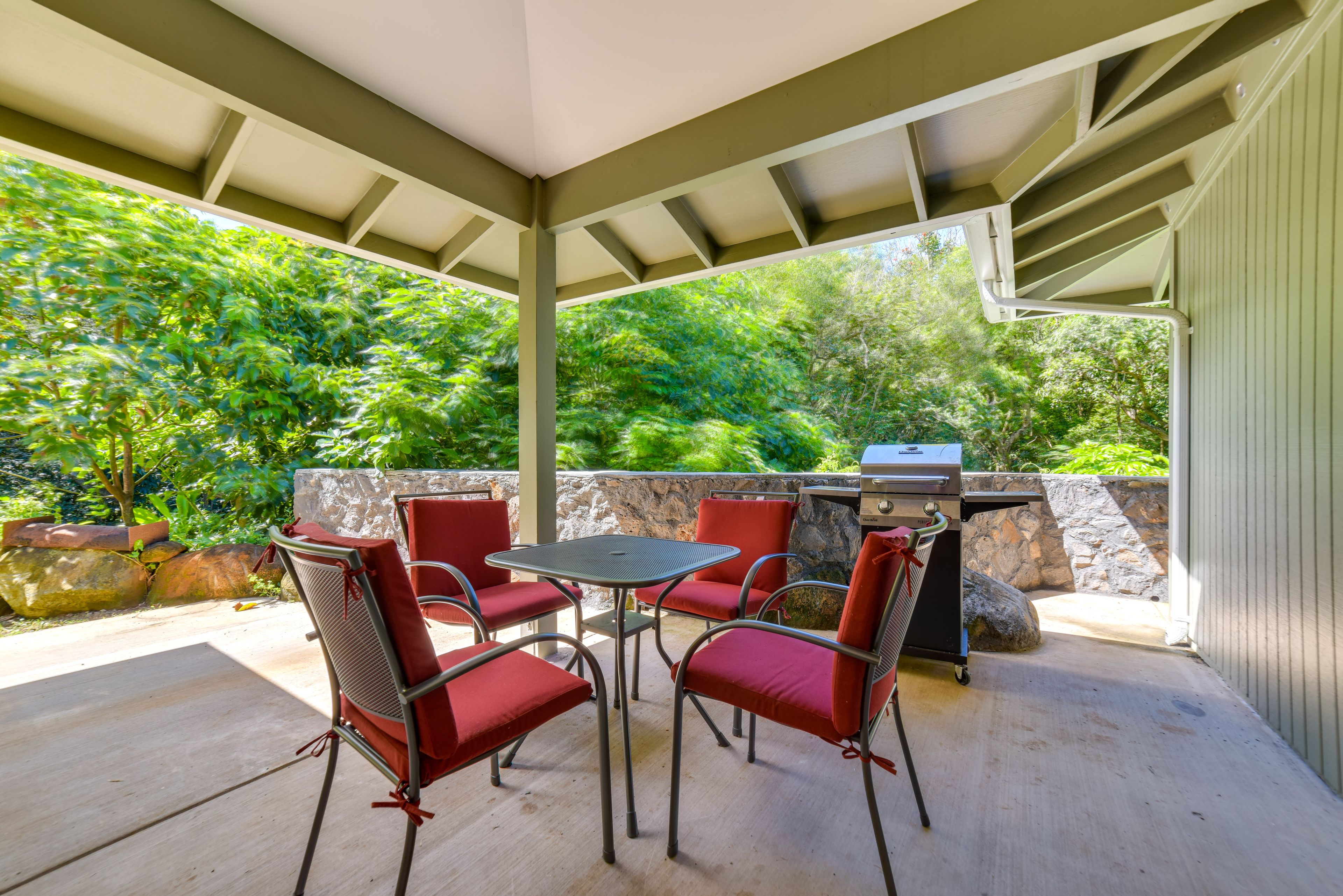 Private Patio | Gas Grill | Rain Forest Views