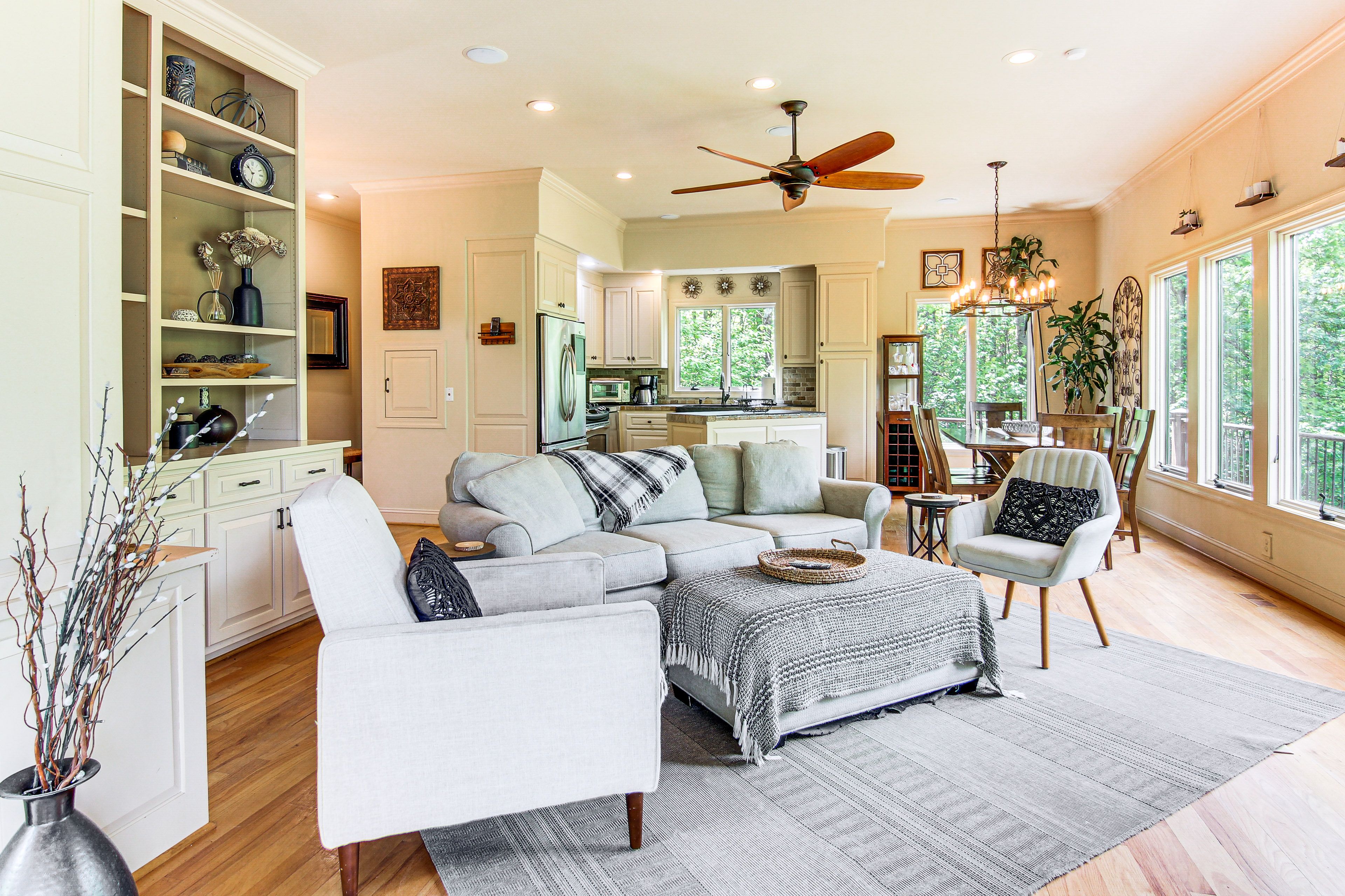 Living Room | 3-Story Home | Central A/C | Open Floor Plan