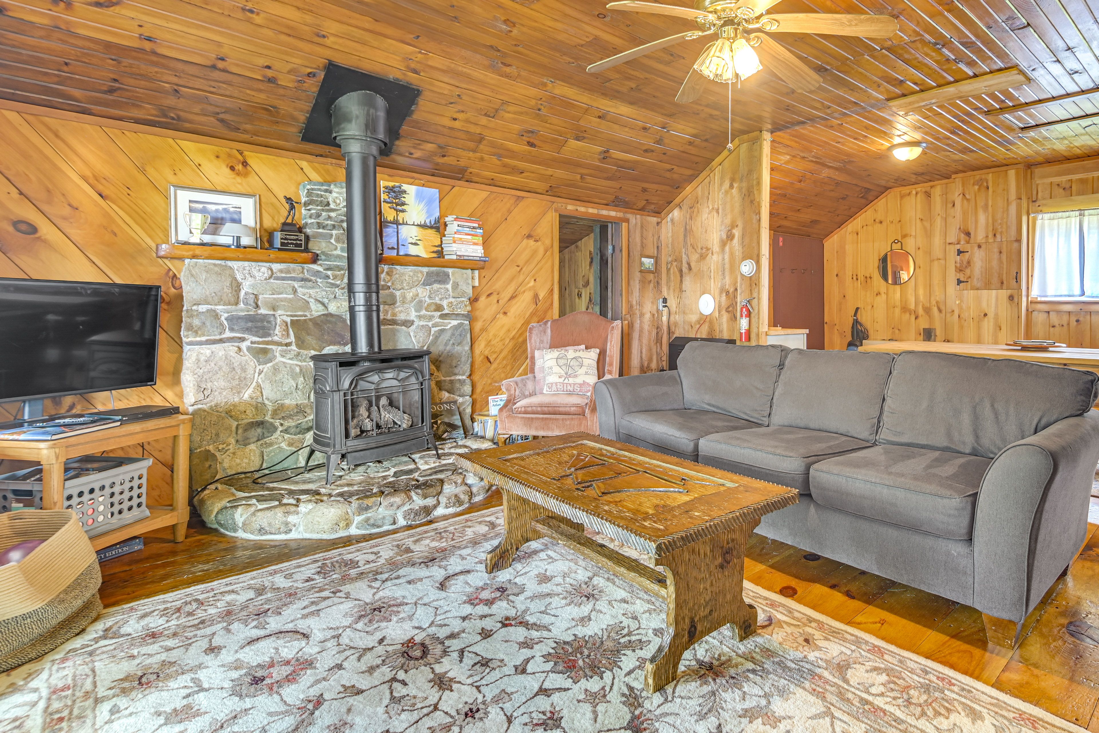 Living Room | Single-Story Cabin | Ceiling Fan