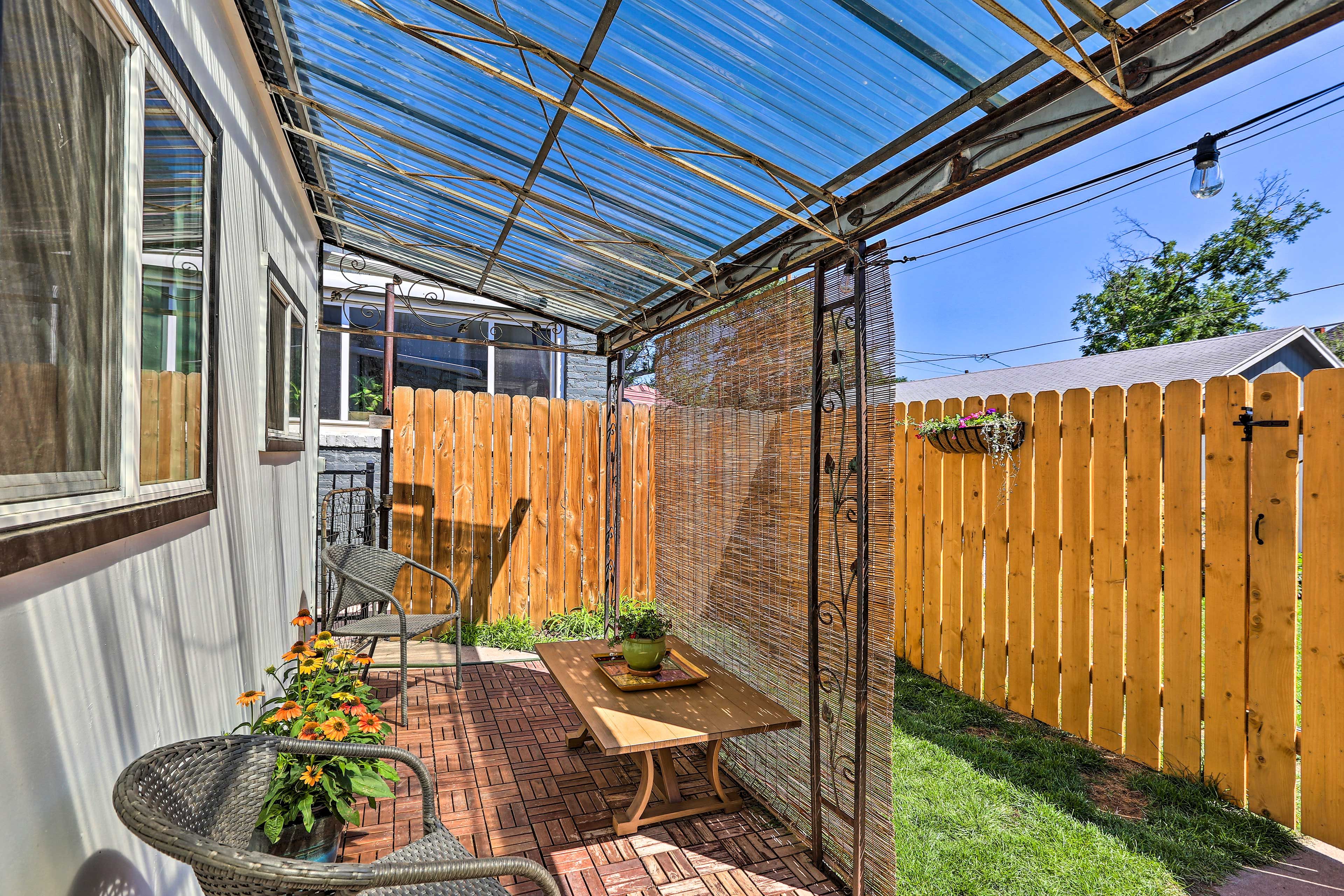 Private Patio | Single-Story Unit | Additional Vacation Rental Upstairs