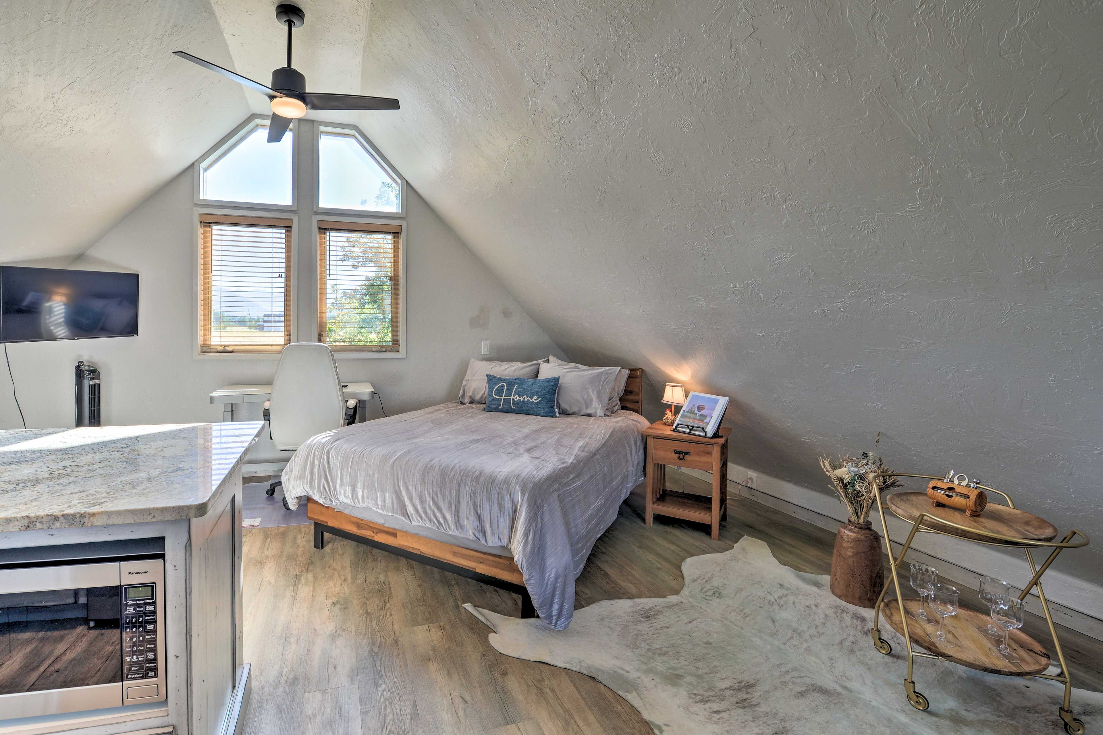 Bedroom 3 (Detached Apartment) | Queen Bed | Smart TV | Wood-Burning Stove