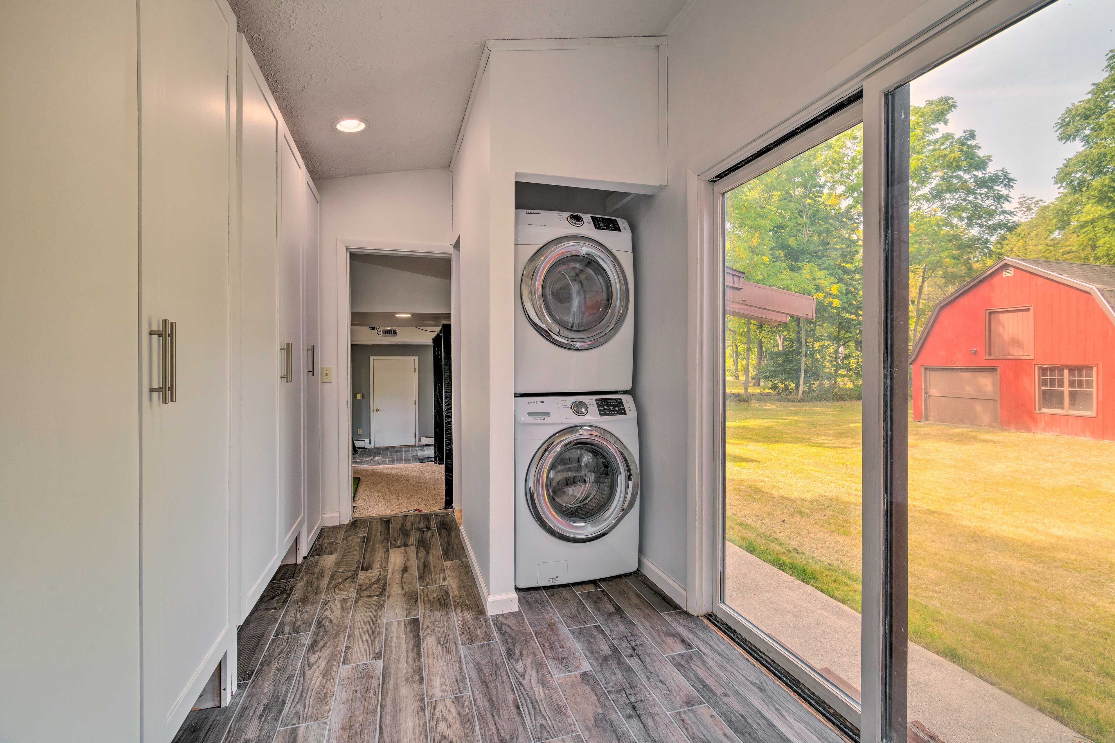 Laundry Area | Washer & Dryer | Iron/Board | Trash Bags/Paper Towels