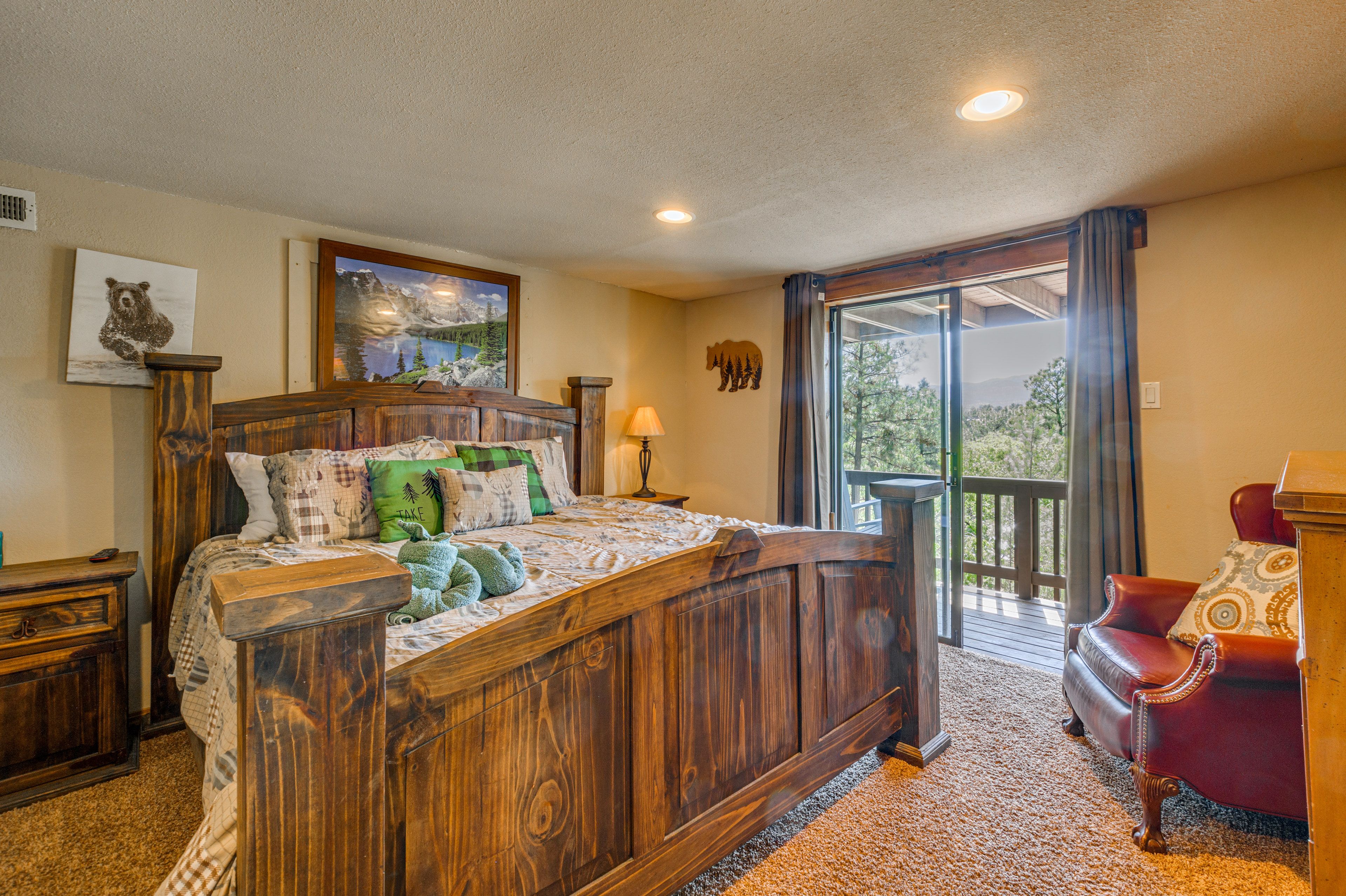 Bedroom 1 | King Bed | Linens & Towels | Fireplace | Balcony Access